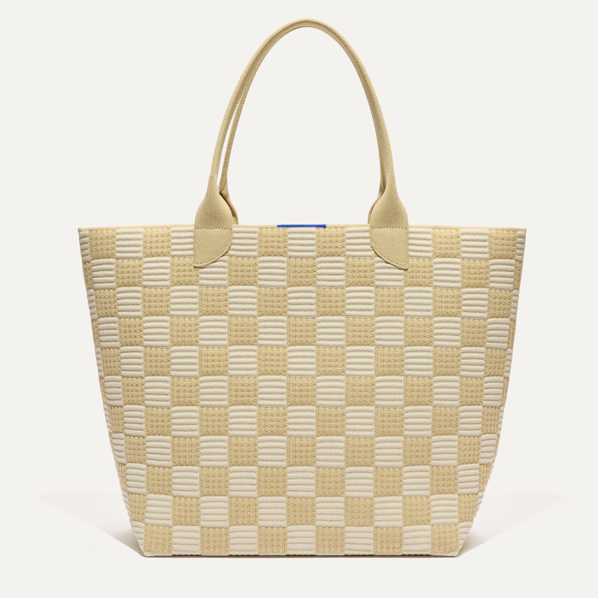 PLP |The Lightweight Tote in Checker Sand shown from the front.