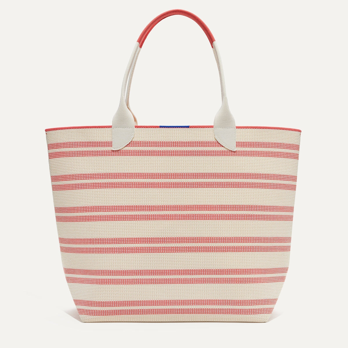 PLP |The Lightweight Tote in Coral Stripe shown from the front.