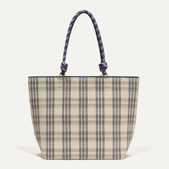 PDP |The Lightweight Tote in Spring Plaid shown from the front.