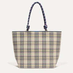 PLP |The Lightweight Tote in Spring Plaid shown from the front.