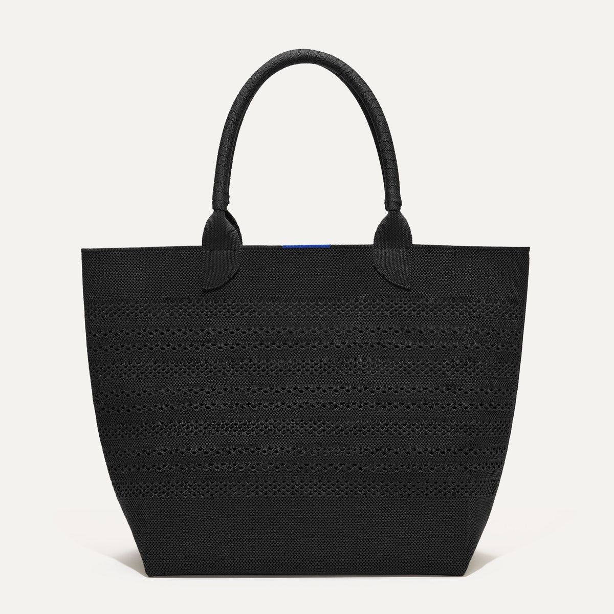 PLP |The Lightweight Tote in Black Crochet shown from the front.
