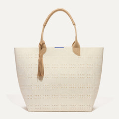 PDP |The Lightweight Tote in Ivory Perf shown from the front.