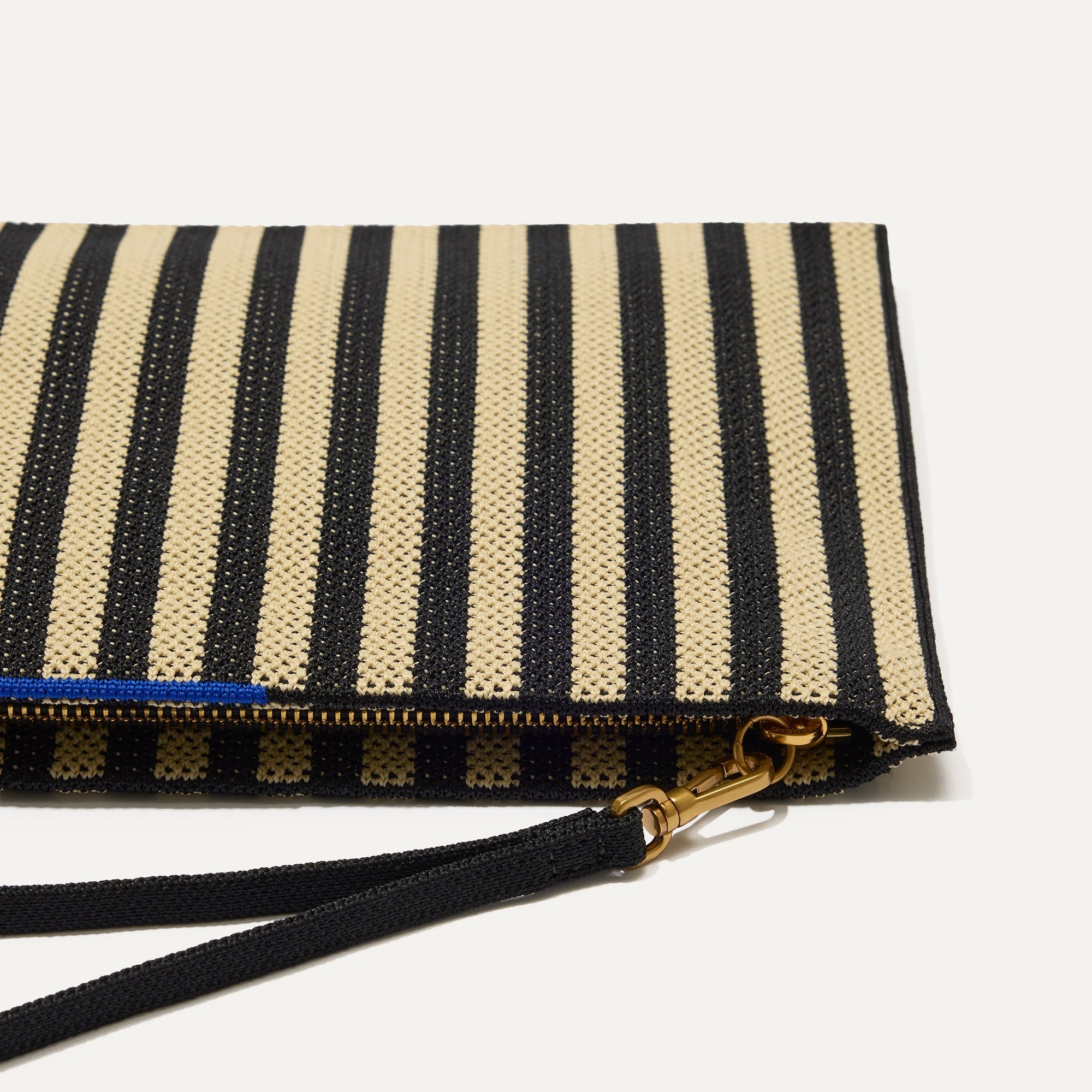 A closeup of The Wristlet in Black Tie, focusing on the wrist strap.