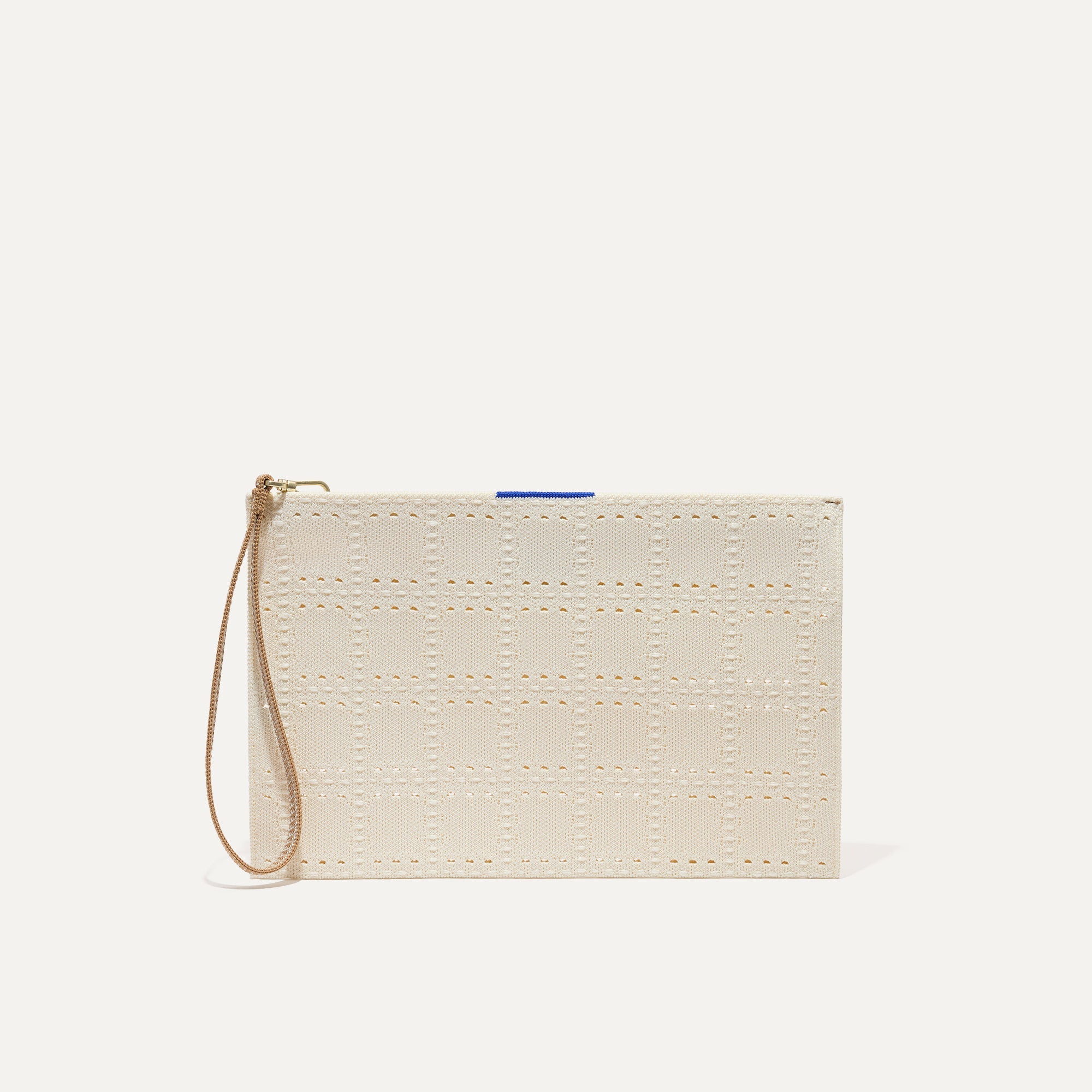 PLP |The Wristlet in Ivory Perf, shown from the front.
