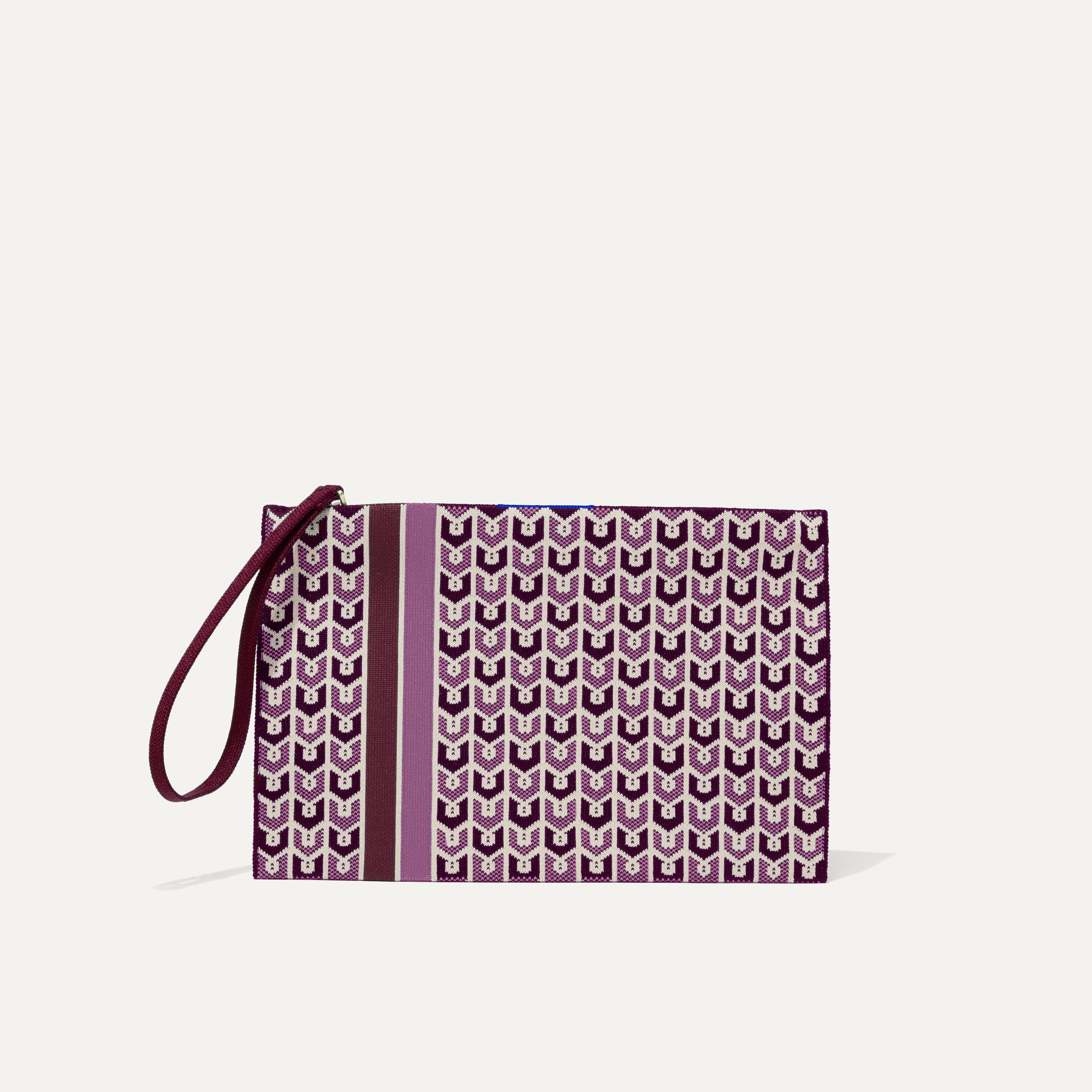 PLP |The Wristlet in Signature Plum shown from the front.