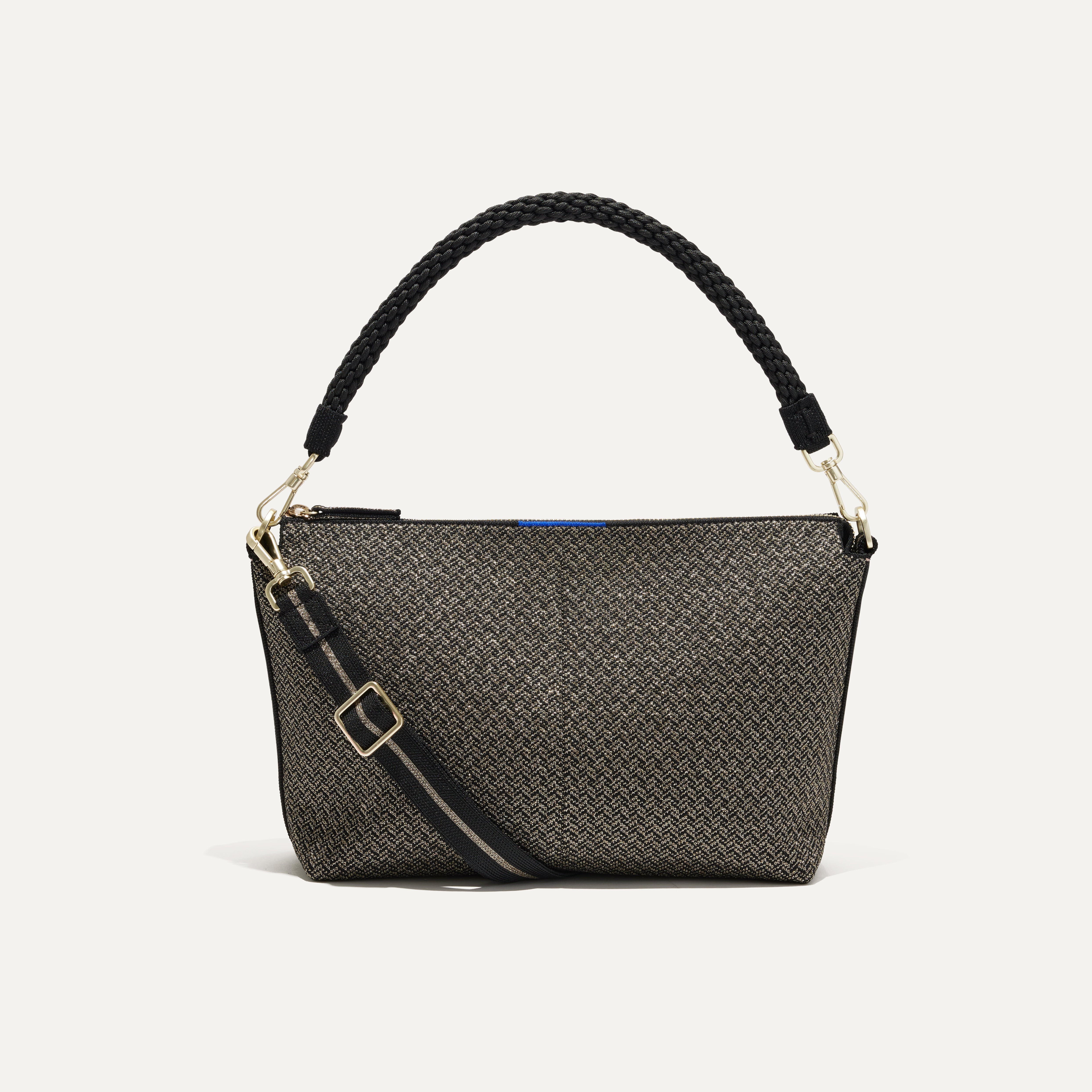 PLP |The Daily Crossbody Bag in Sparkle Herringbone shown from the front.