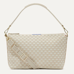 The Daily Crossbody Bag in White Sand shown from the front.