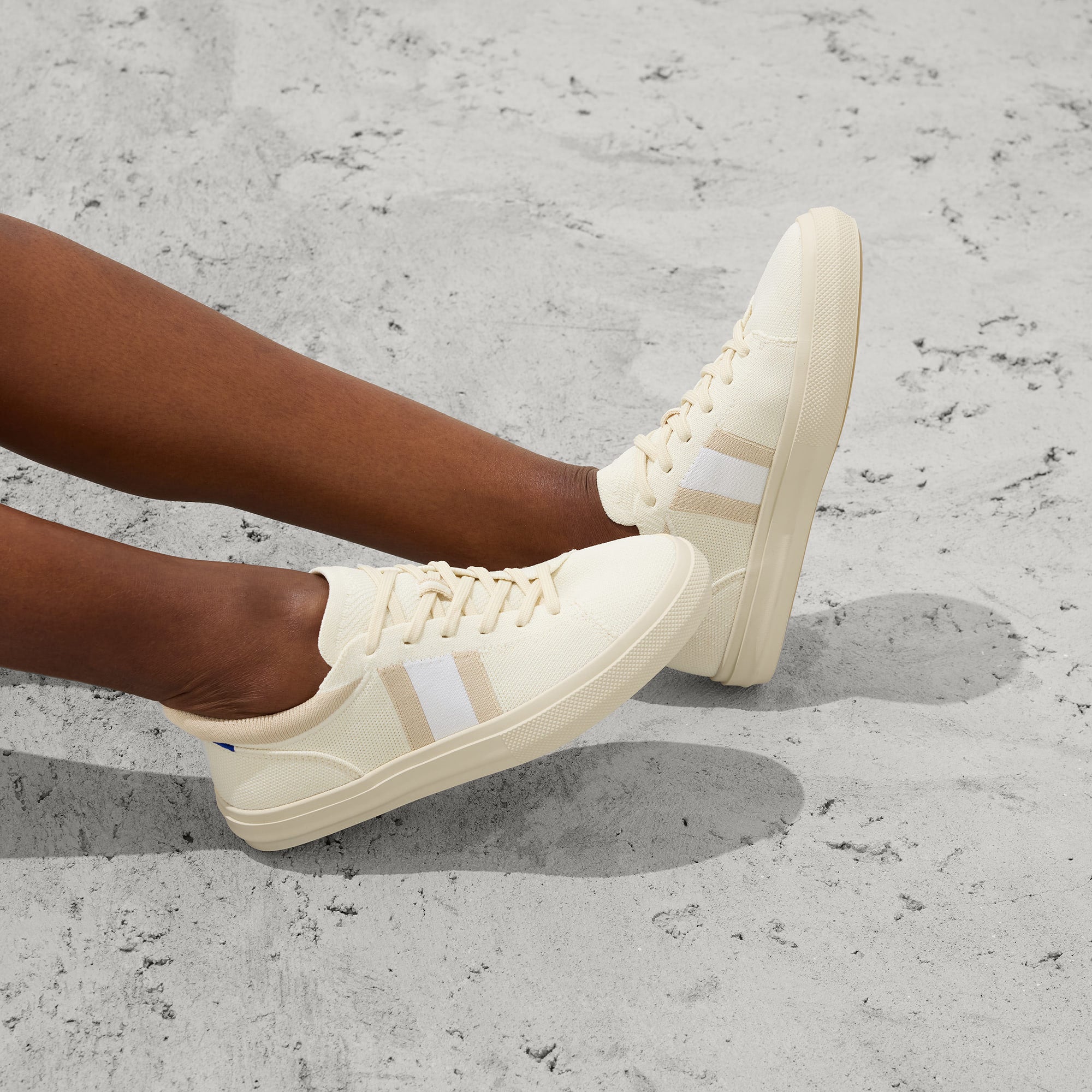 hover | Model wearing The RS02 Sneaker in Buff.