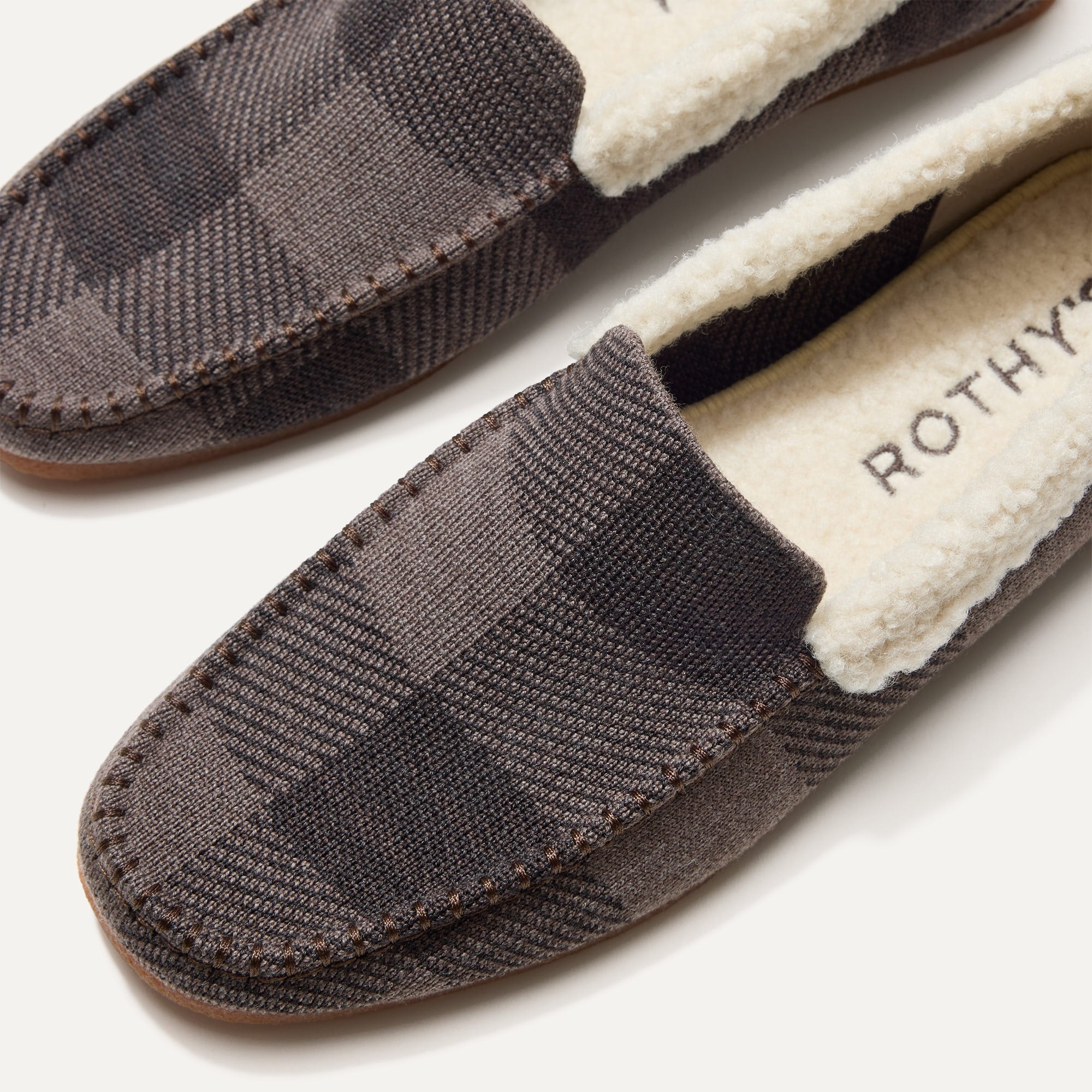 The toe and vamp of The Men's Slipper, in diagonal view.