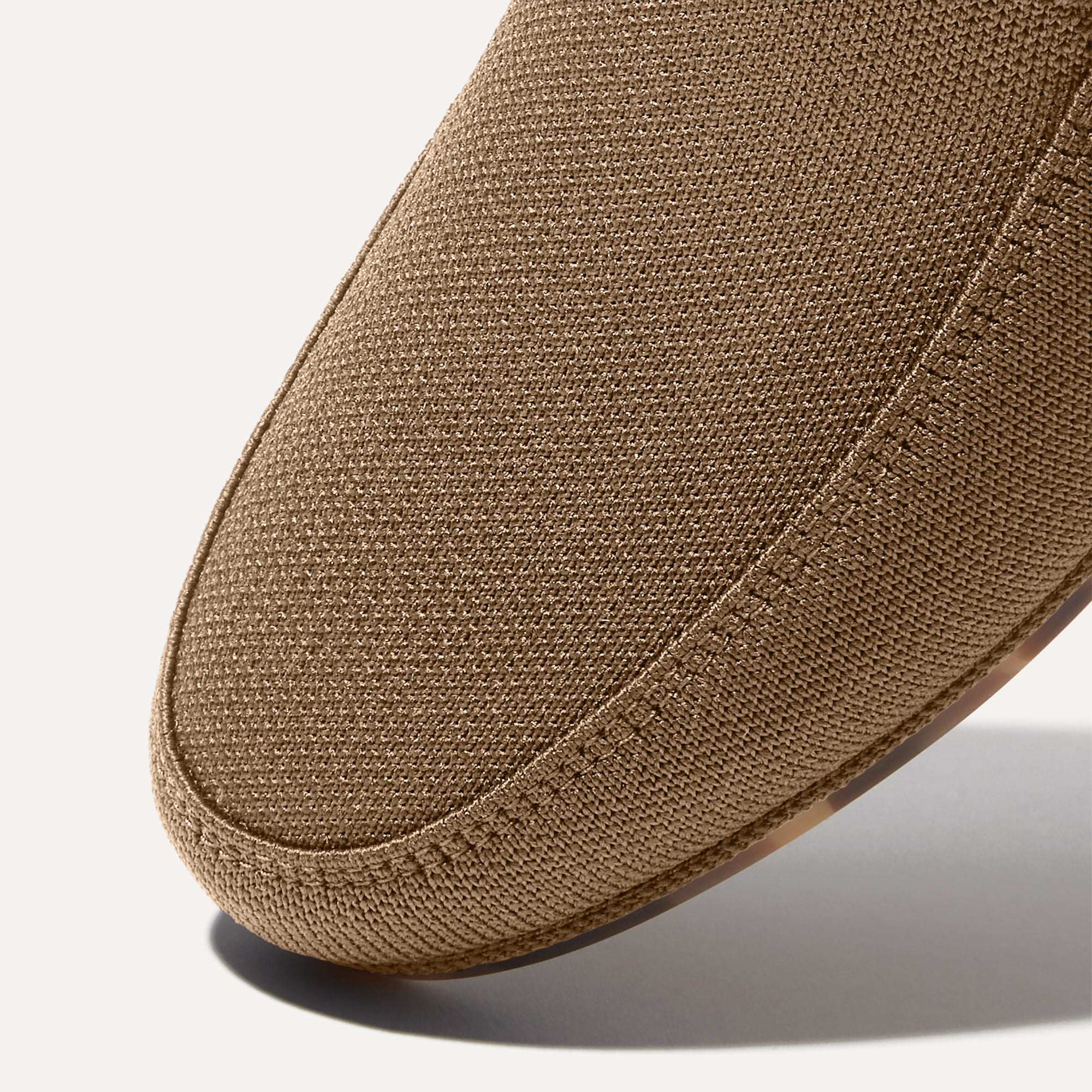 Close up of the toe and vamp of The Ravello Loafer in Faded Brown.