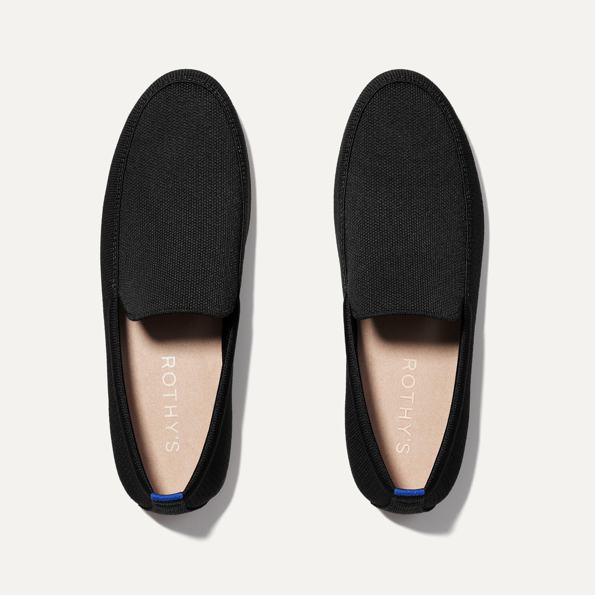 The Ravello Loafer in Stone Black shown from the top.