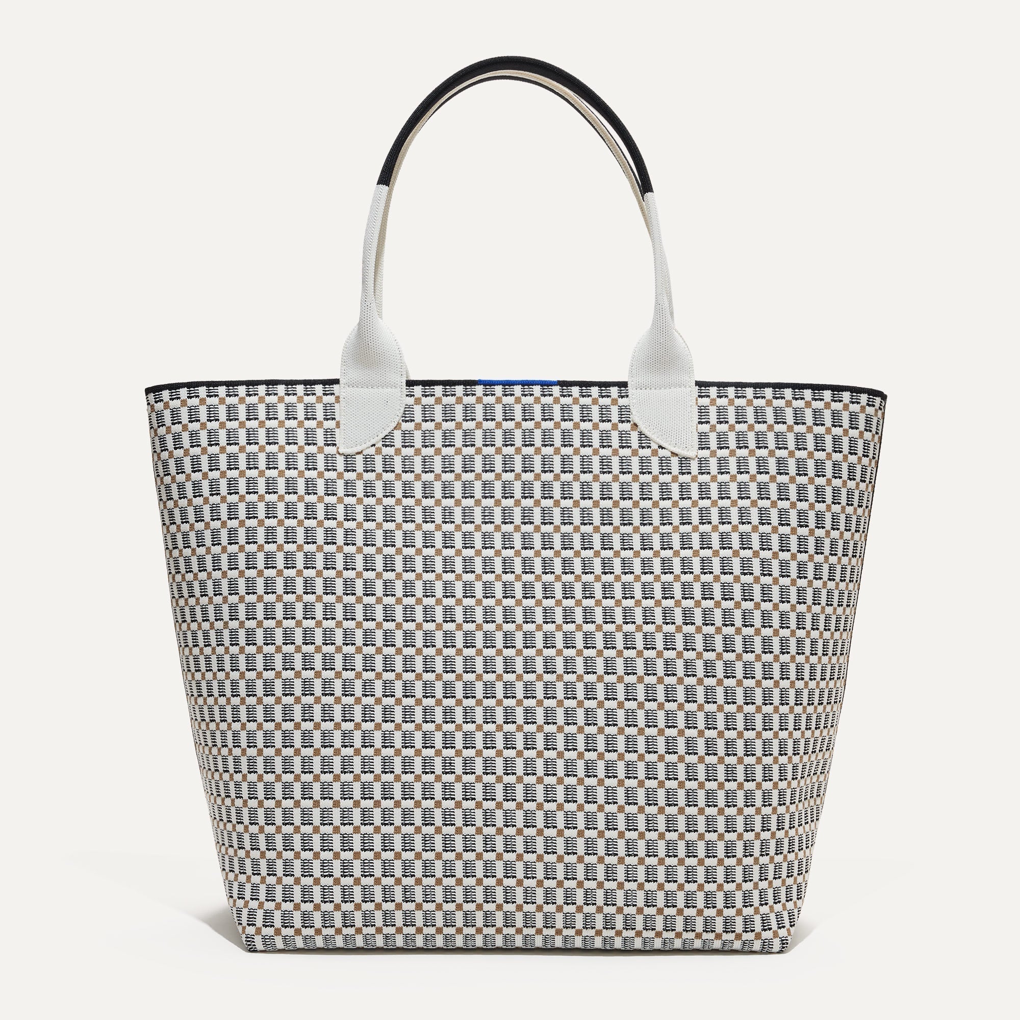 PLP |The Lightweight Tote in Black & White Checker shown from the front.