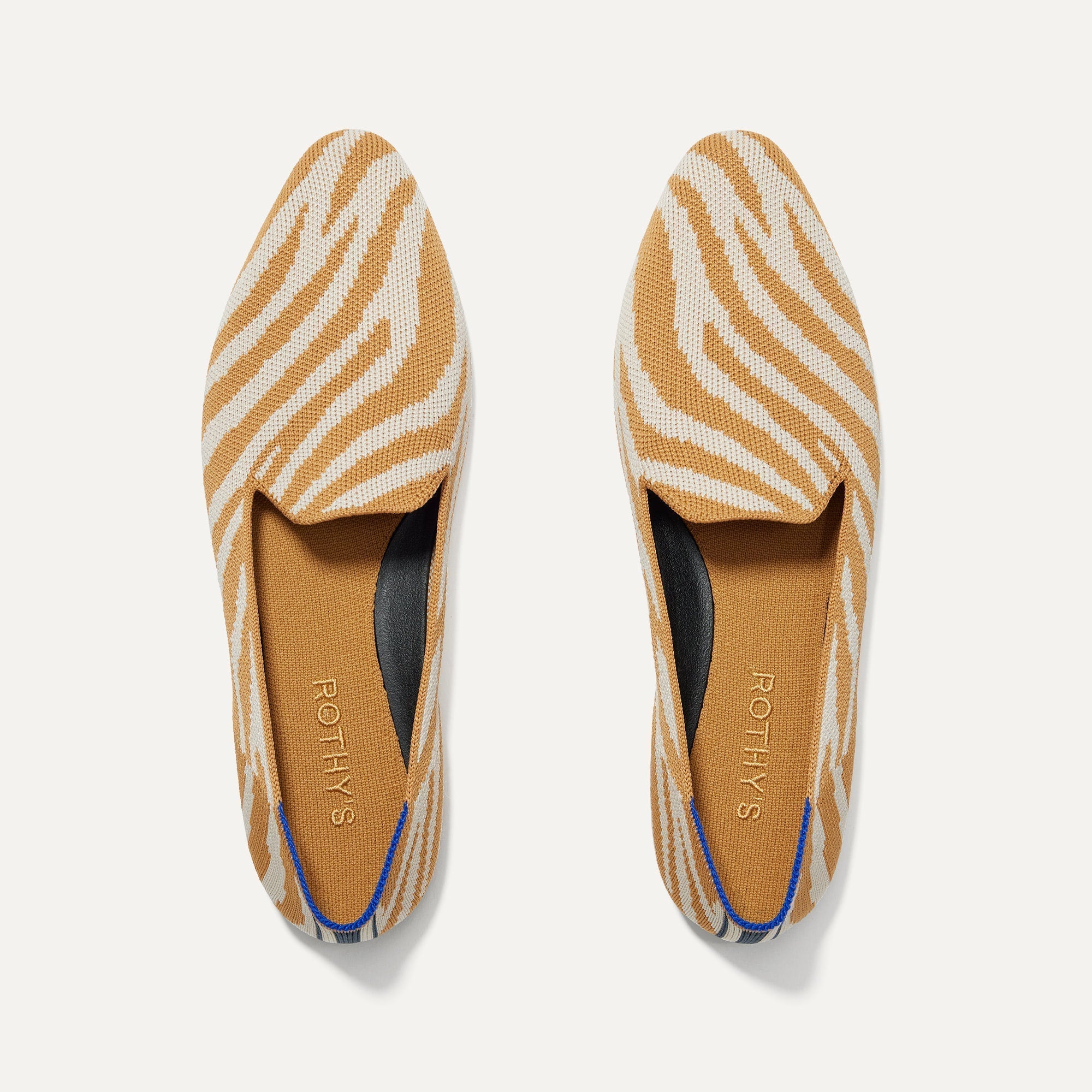 The Almond Loafer in Brown Zebra shown from the top.