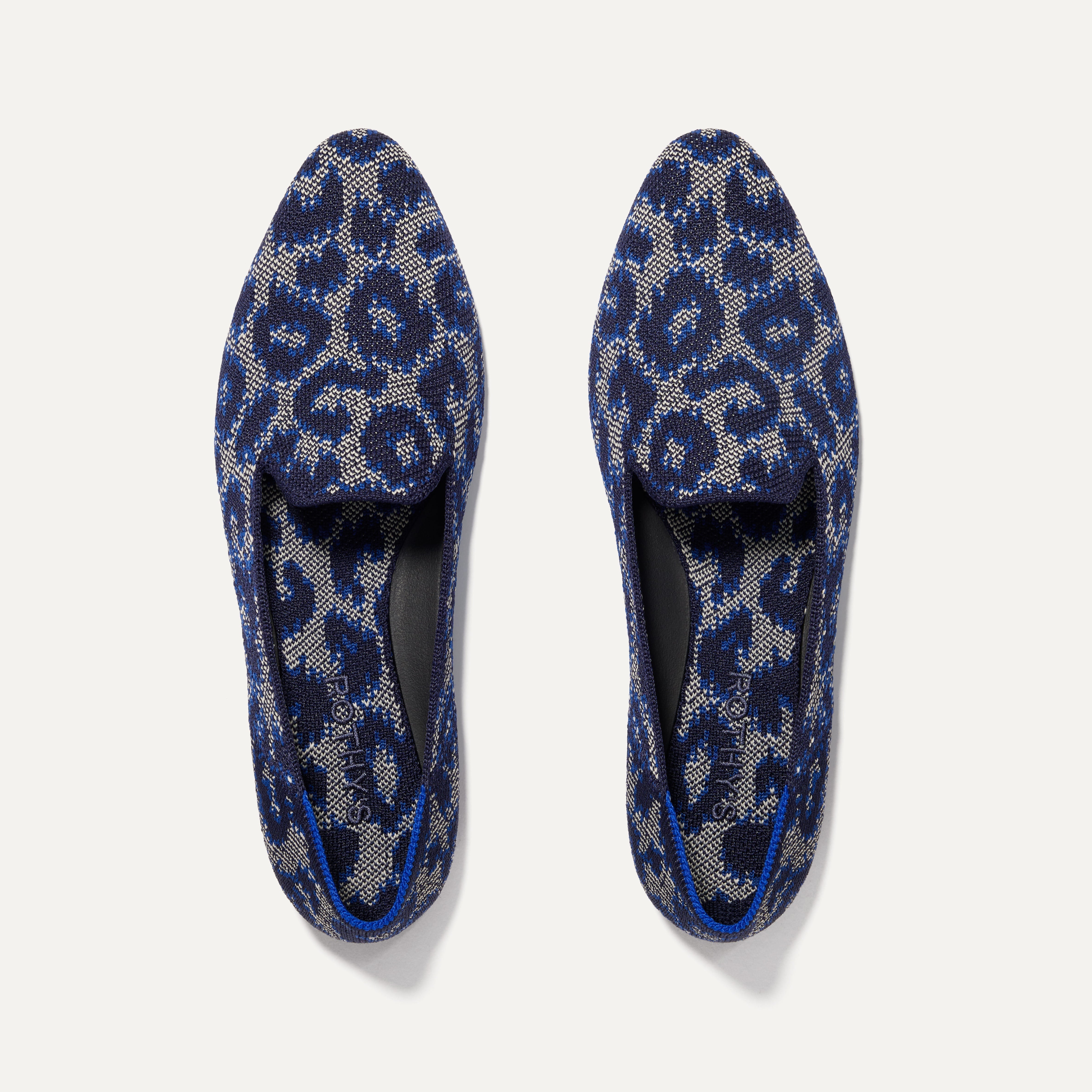 The Almond Loafer in Indigo Cat shown from the top.