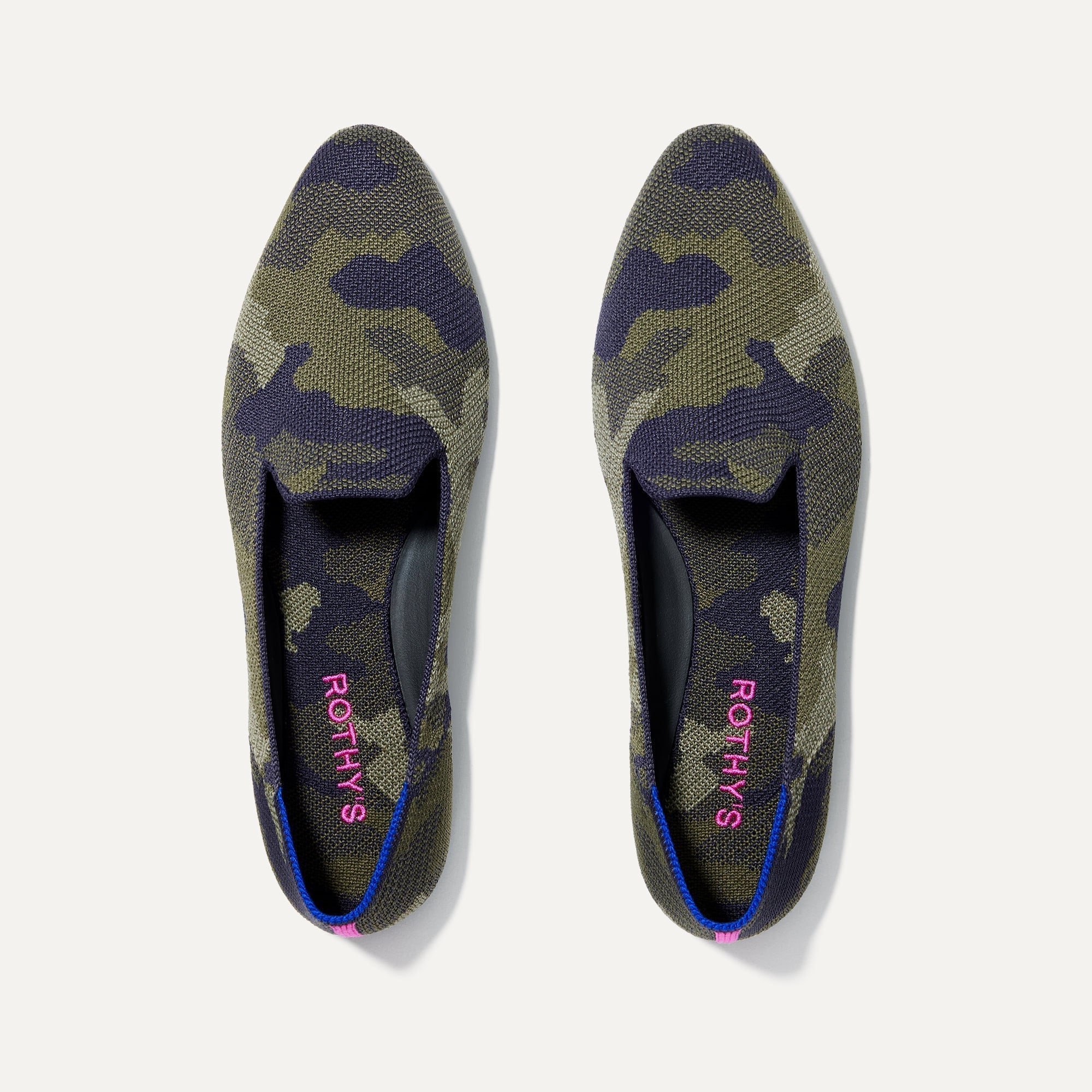 The Almond Loafer in Spruce Camo shown from the top.