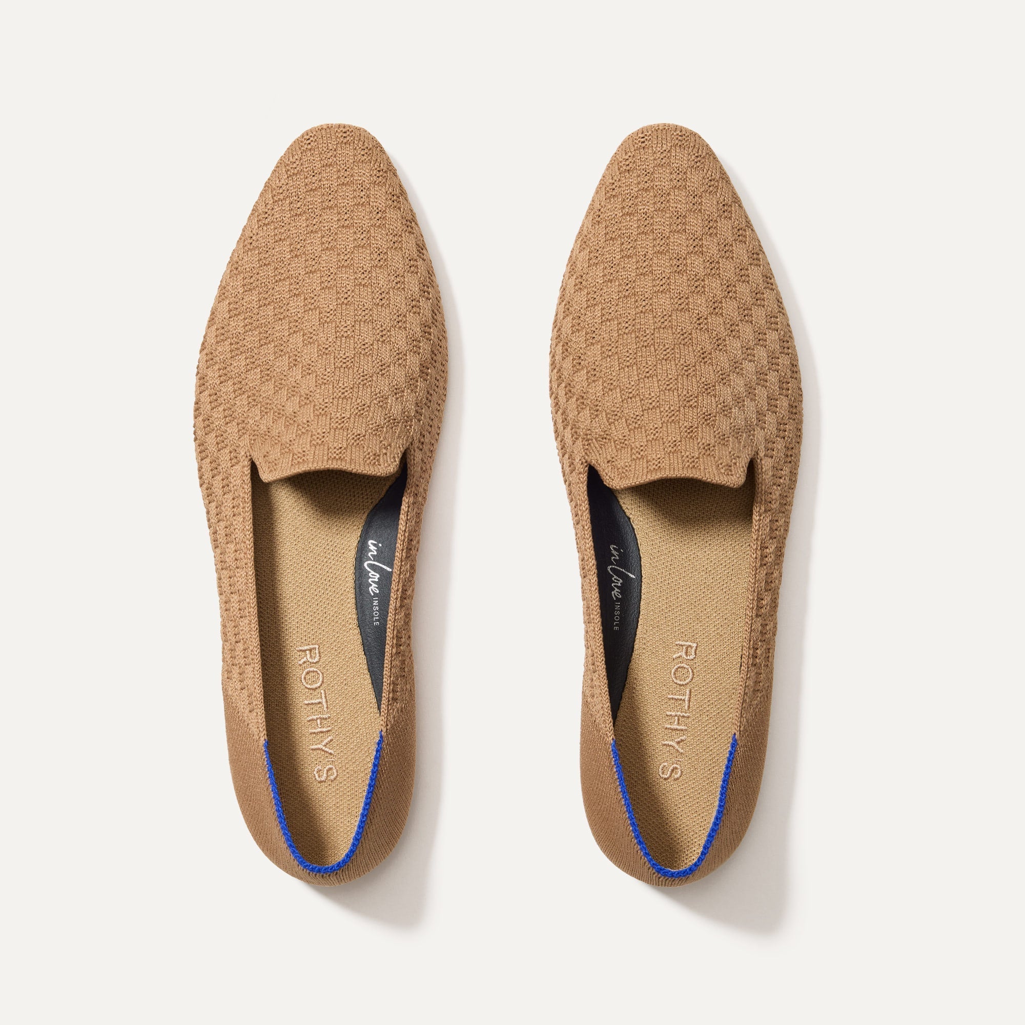 The Almond Loafer in Wren Basketweave shown from the top.