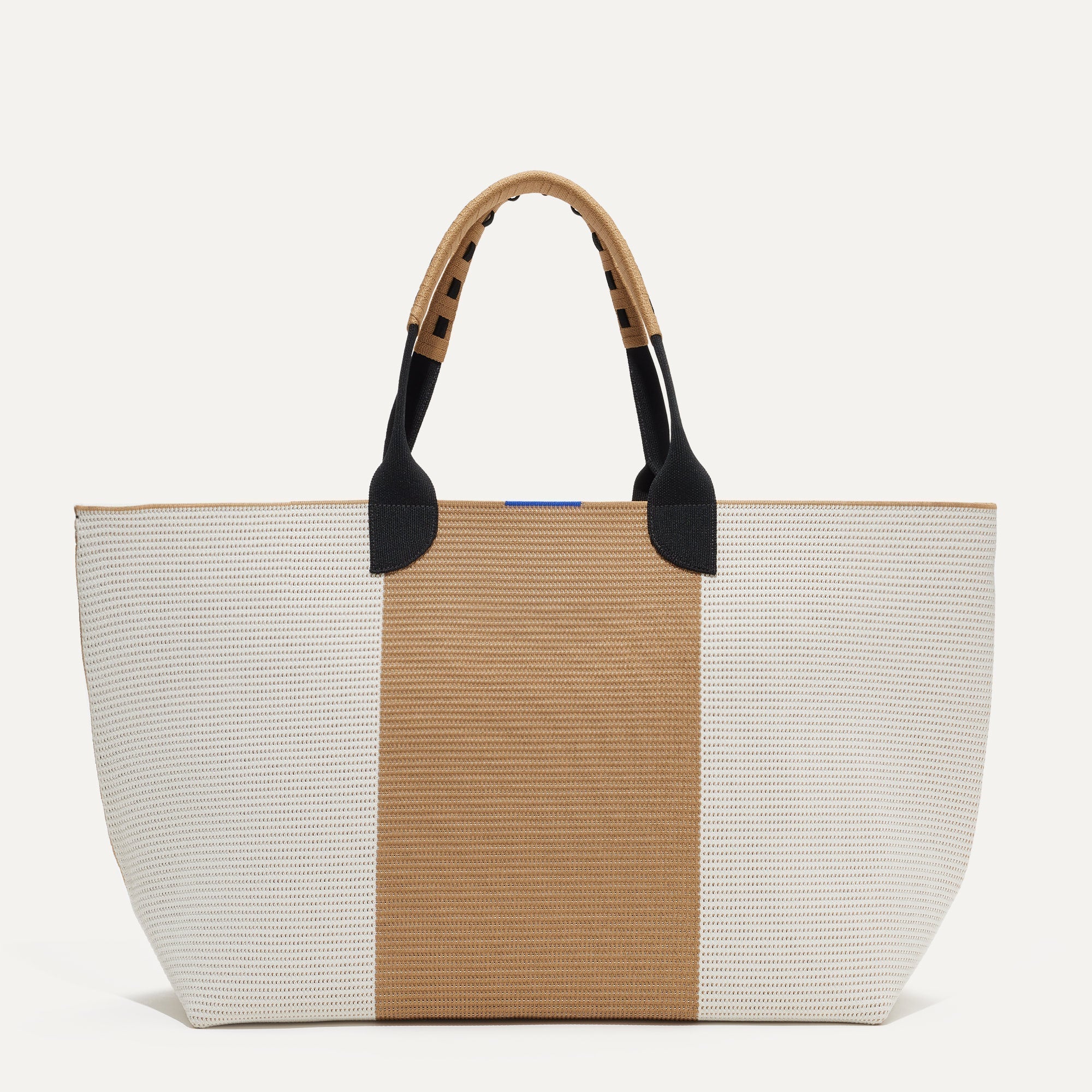 PLP |The Lightweight Mega Tote in Camel Colorblock, shown from the from the front.