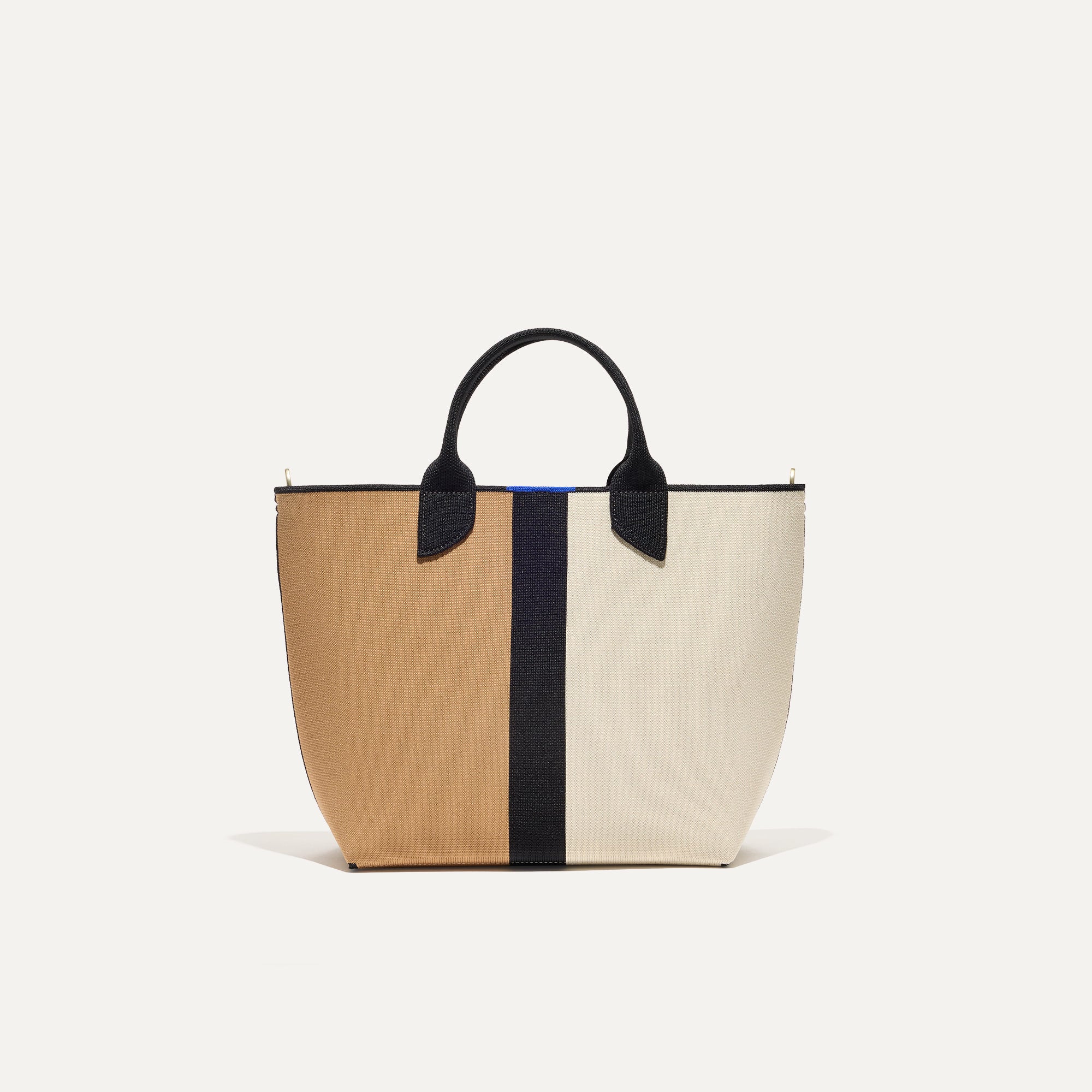 PLP |The Lightweight Petite Tote in Piano Stripe, shown from the front.
