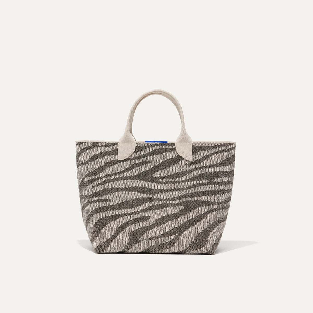 PLP |The Lightweight Petite Tote in Shimmer Zebra, shown from the front.