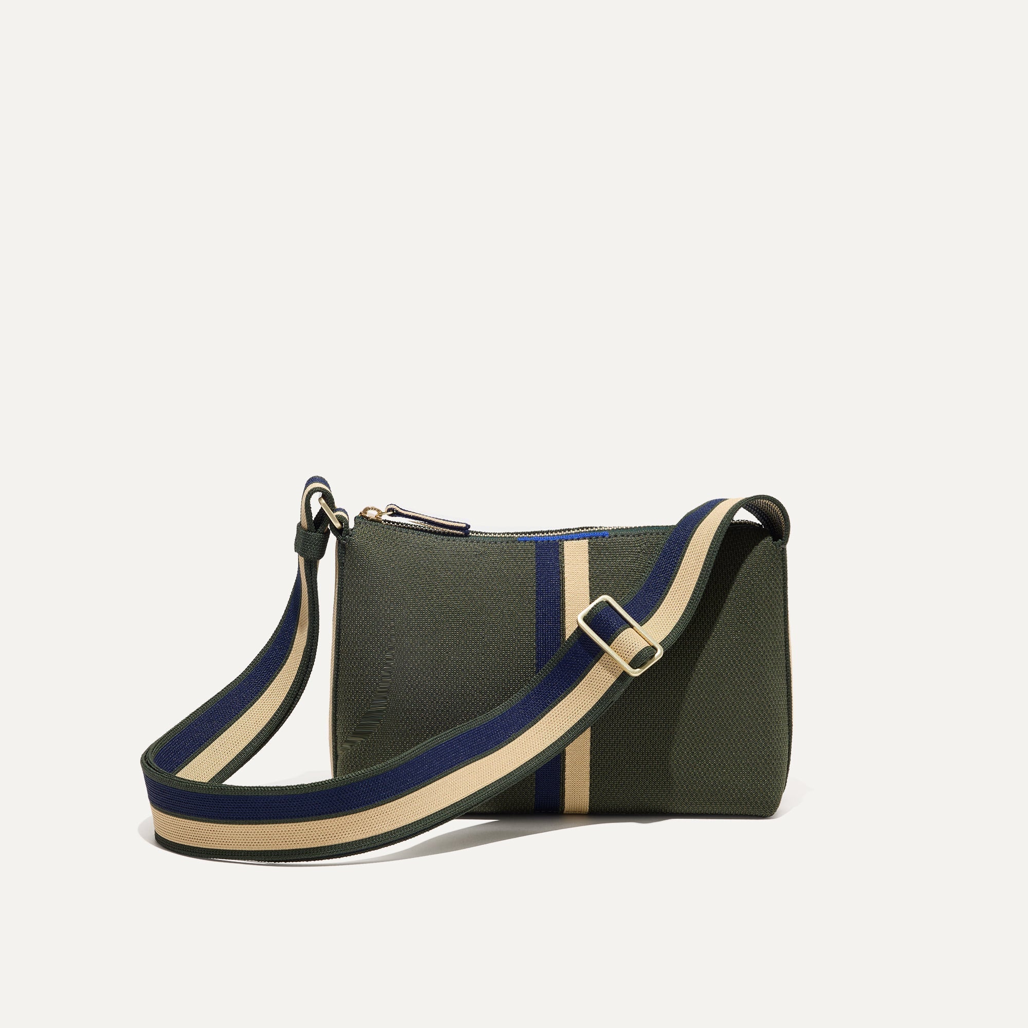 PLP |The Casual Crossbody in Evergreen Stripe, shown from the front.