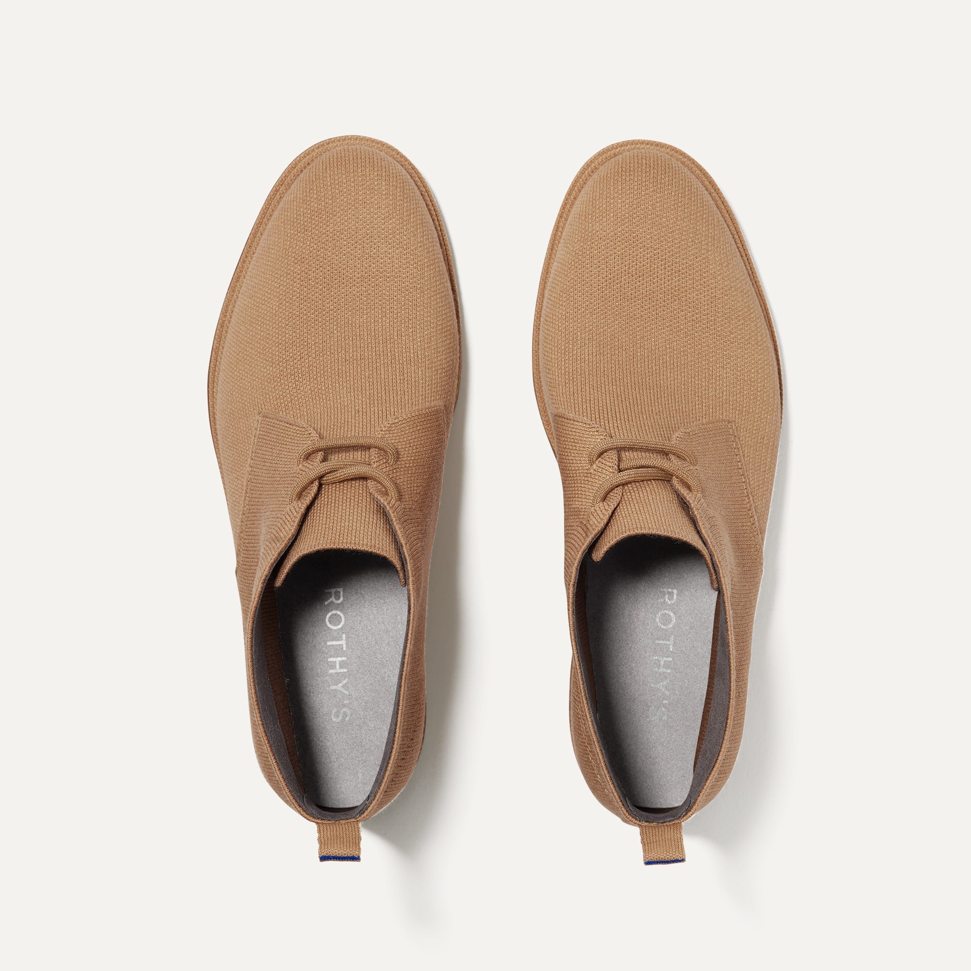 A pair of The Chukka Boot in Butternut shown from the top.