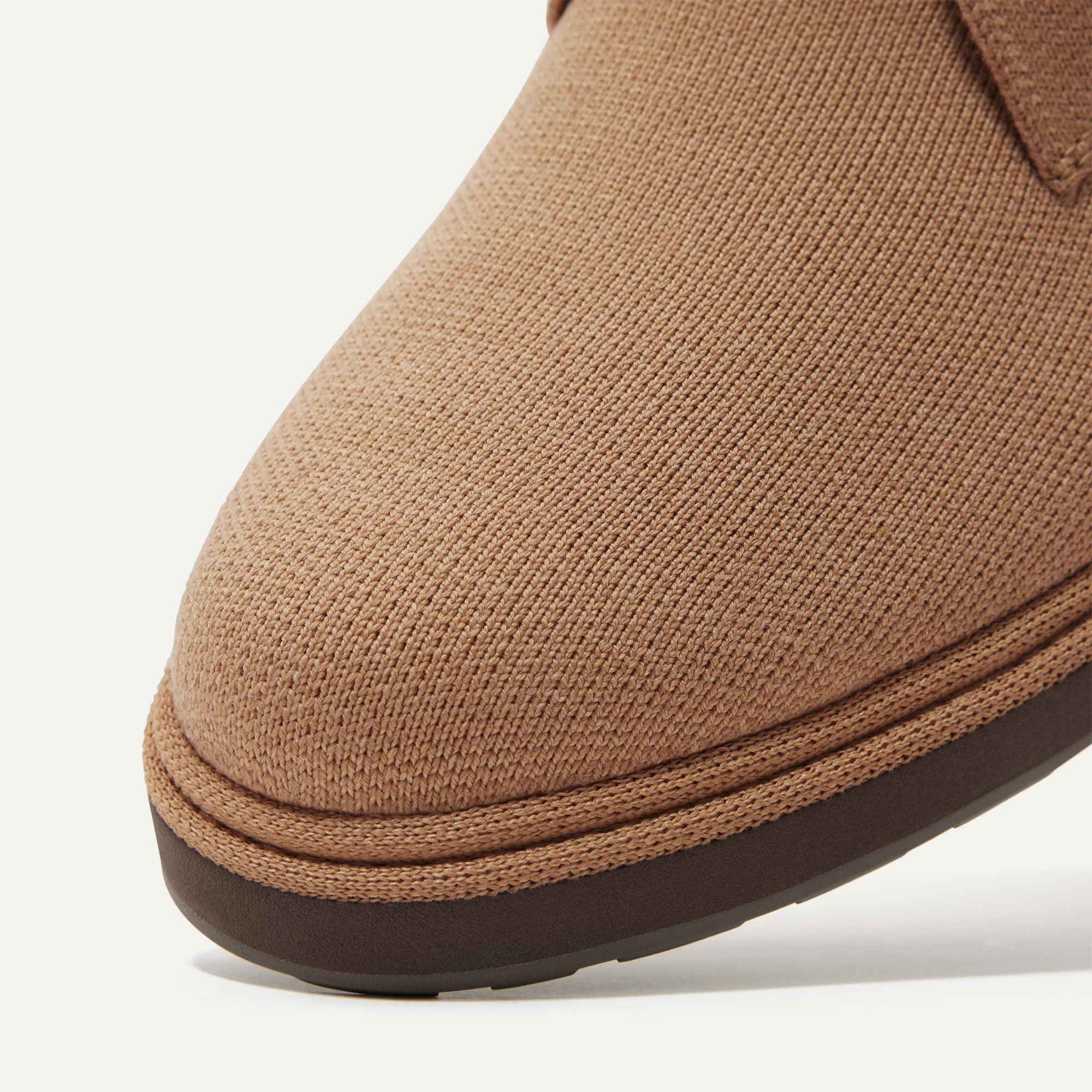 Close up of the toe area of The Chukka Boot in Butternut.