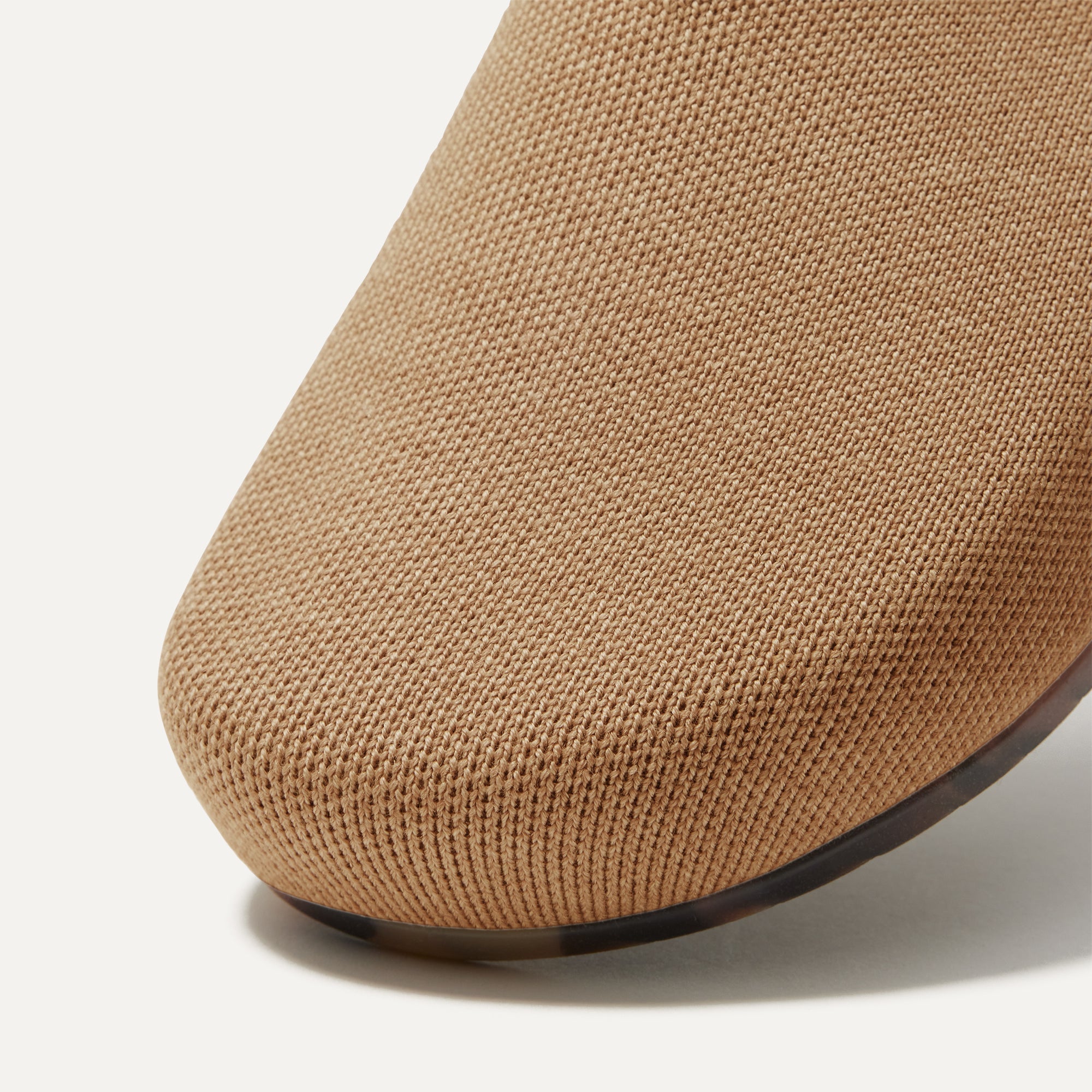 The toe and vamp of The Casual Clog, in diagonal view.