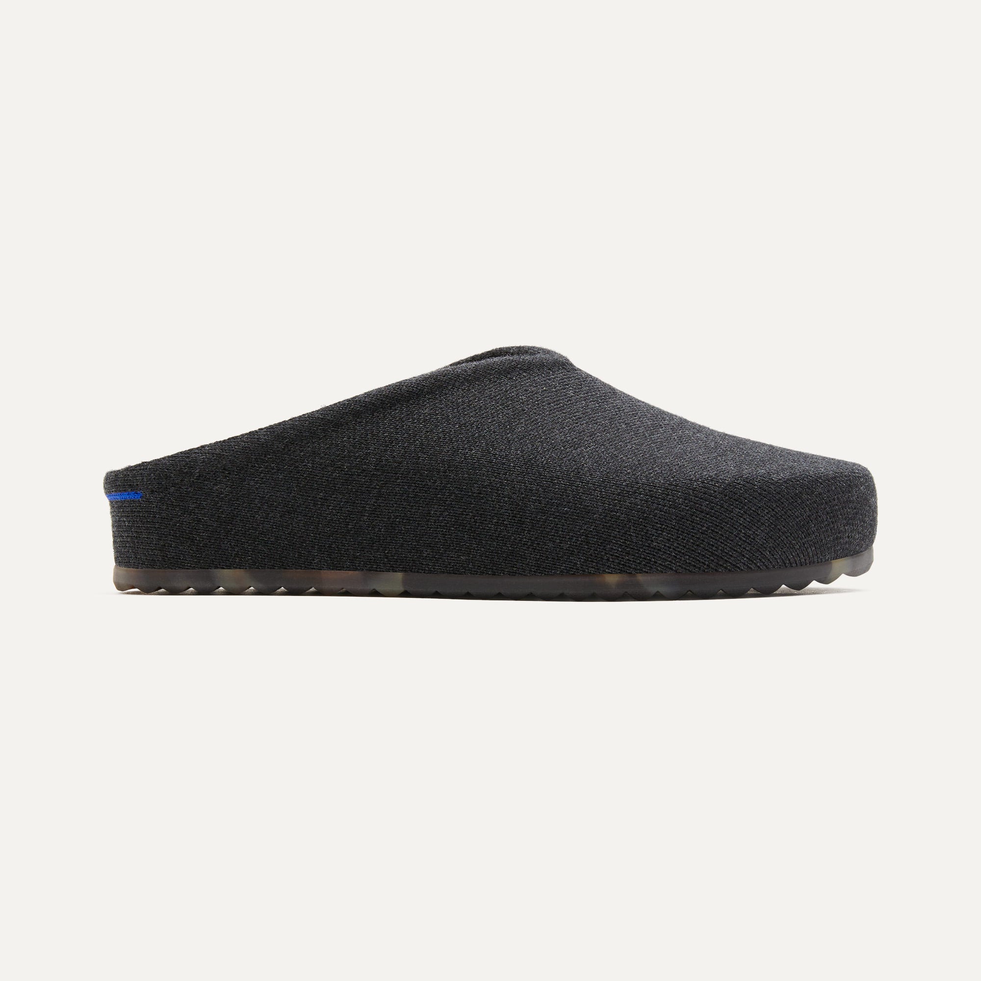 The Casual Clog in Soft Black shown from the side.