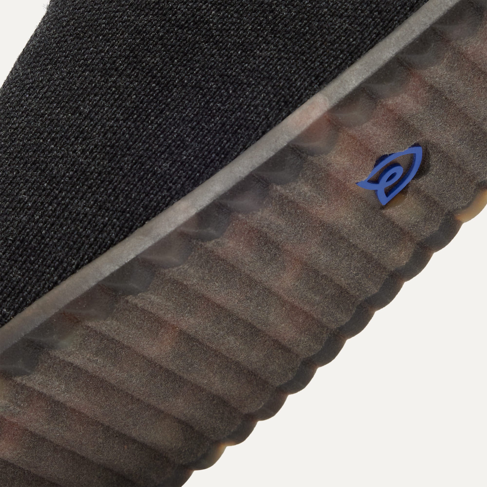 Close up of the outsoles of The Casual Clog in Soft Black.