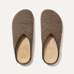 The Casual Clog in Spice Herringbone shown from the top.