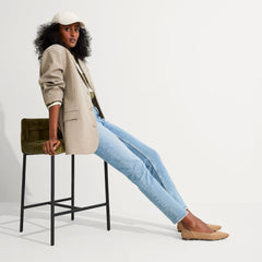 Alternate view of a model wearing The Point II in Wren.