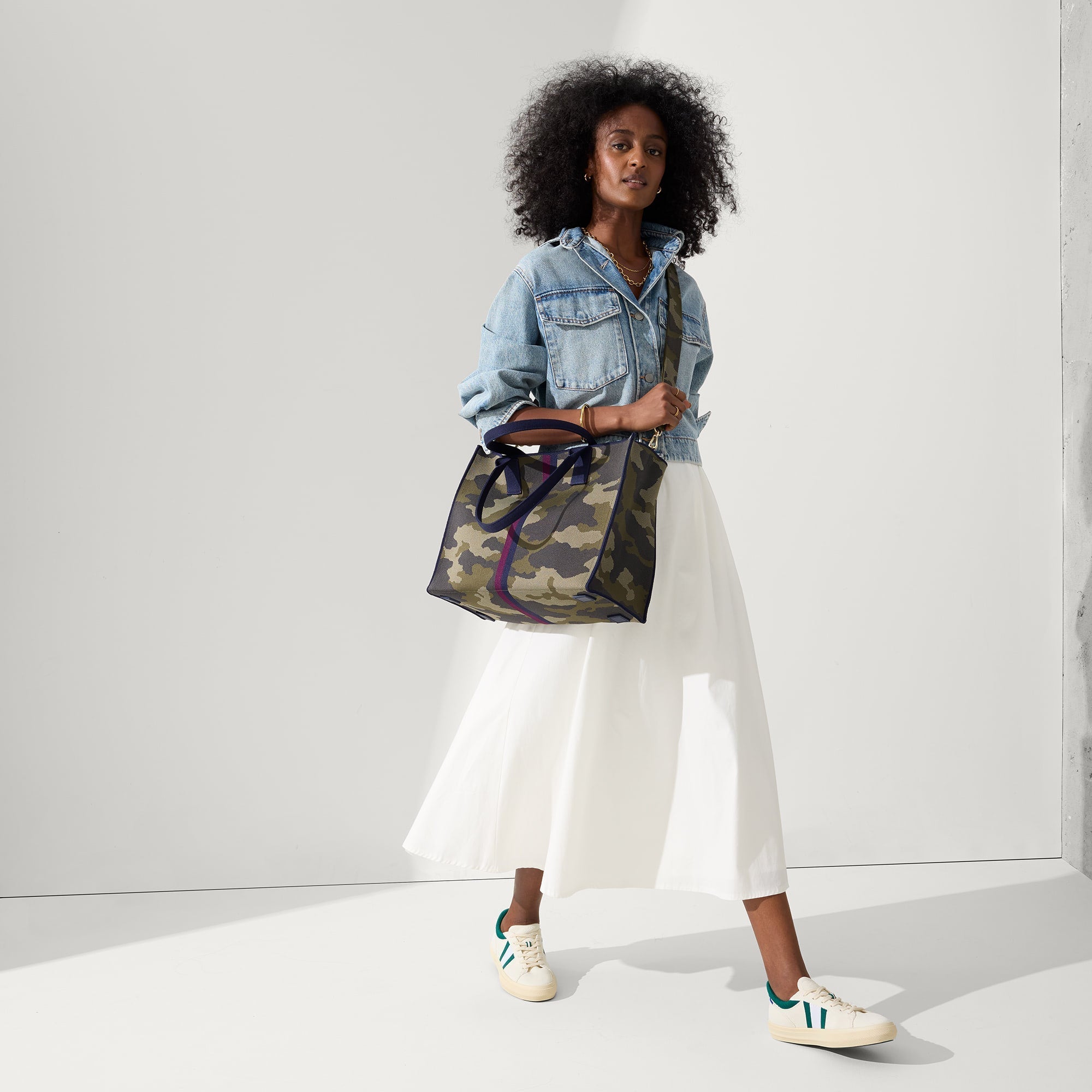 Alternate view of a model wearing The RS02 Sneaker in Kelly.