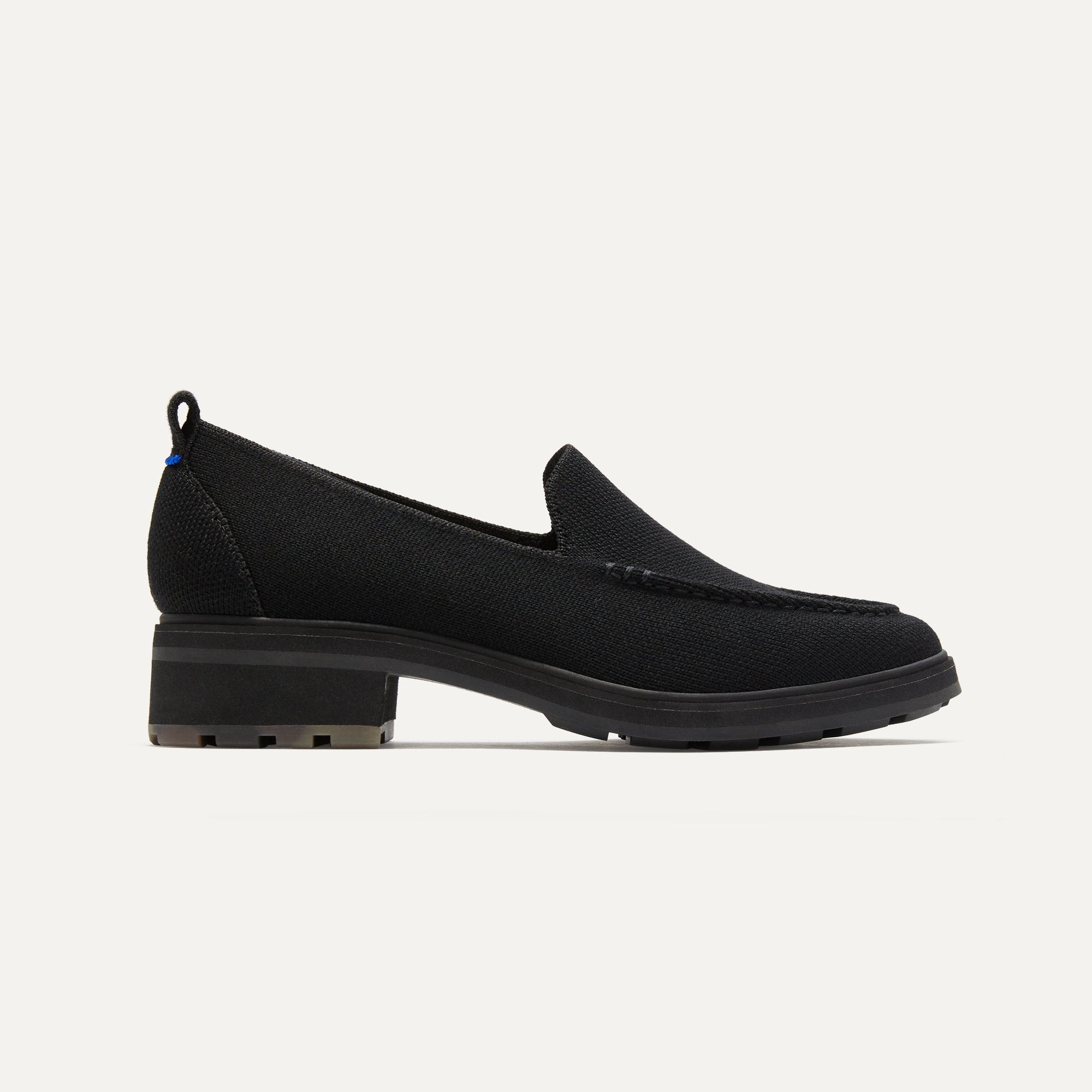 The Lug Loafer in Onyx Black shown from the side.