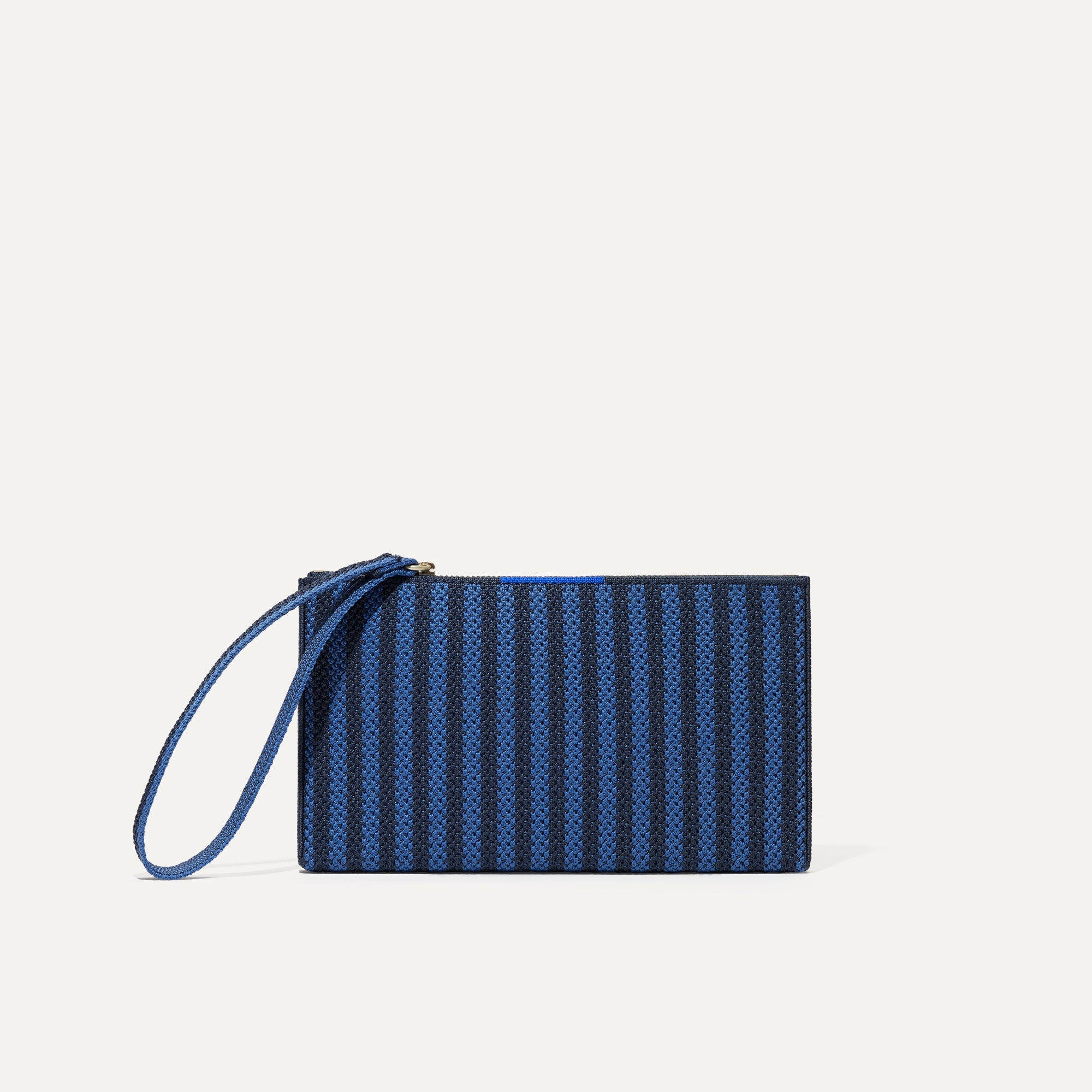 PLP |The Wallet Wristlet in Navy Stripe, shown from the front.