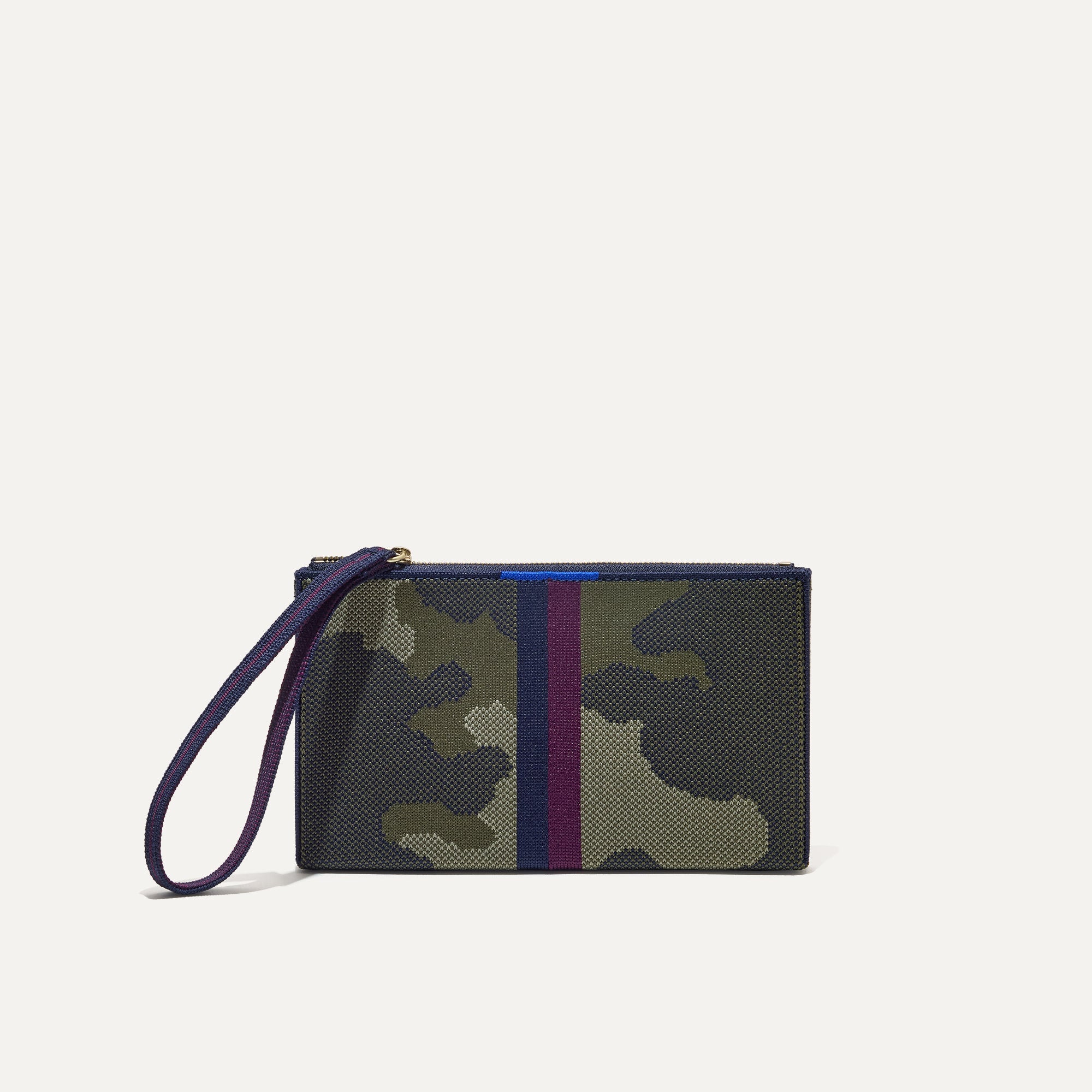 PLP |The Wallet Wristlet in Spruce Camo, shown from the front.