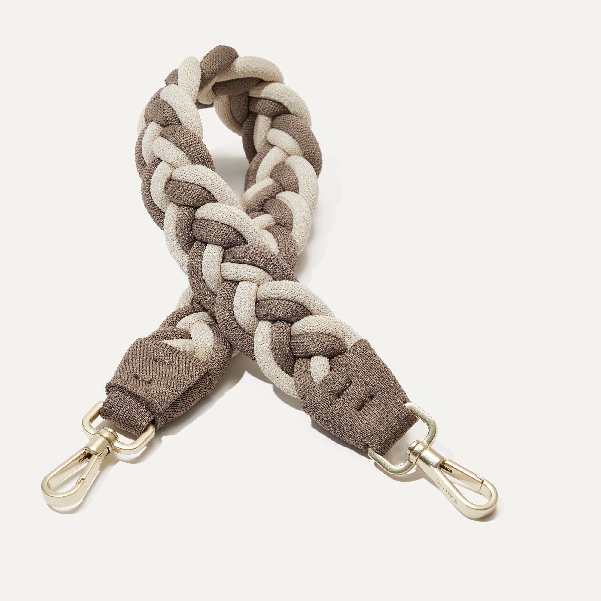 The Braided Shoulder Strap in Cream & Cocoa.