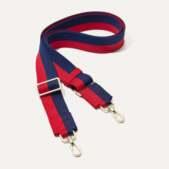 The Crossbody Strap in Navy & Red.