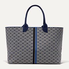 PLP |The Lightweight Mega Tote in Signature Blue, shown from the from the front.