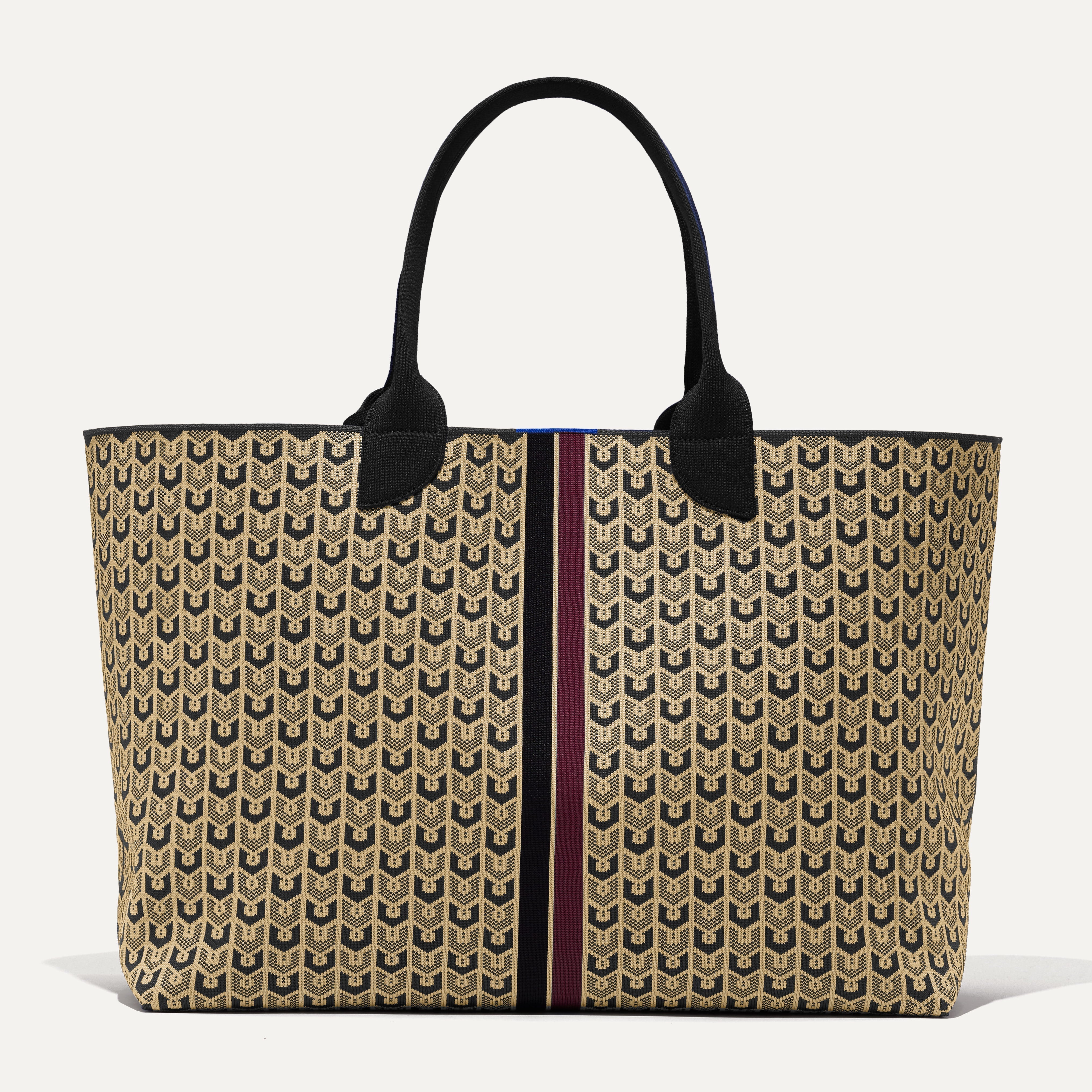 PLP |The Lightweight Mega Tote in Signature Brown, shown from the from the front.