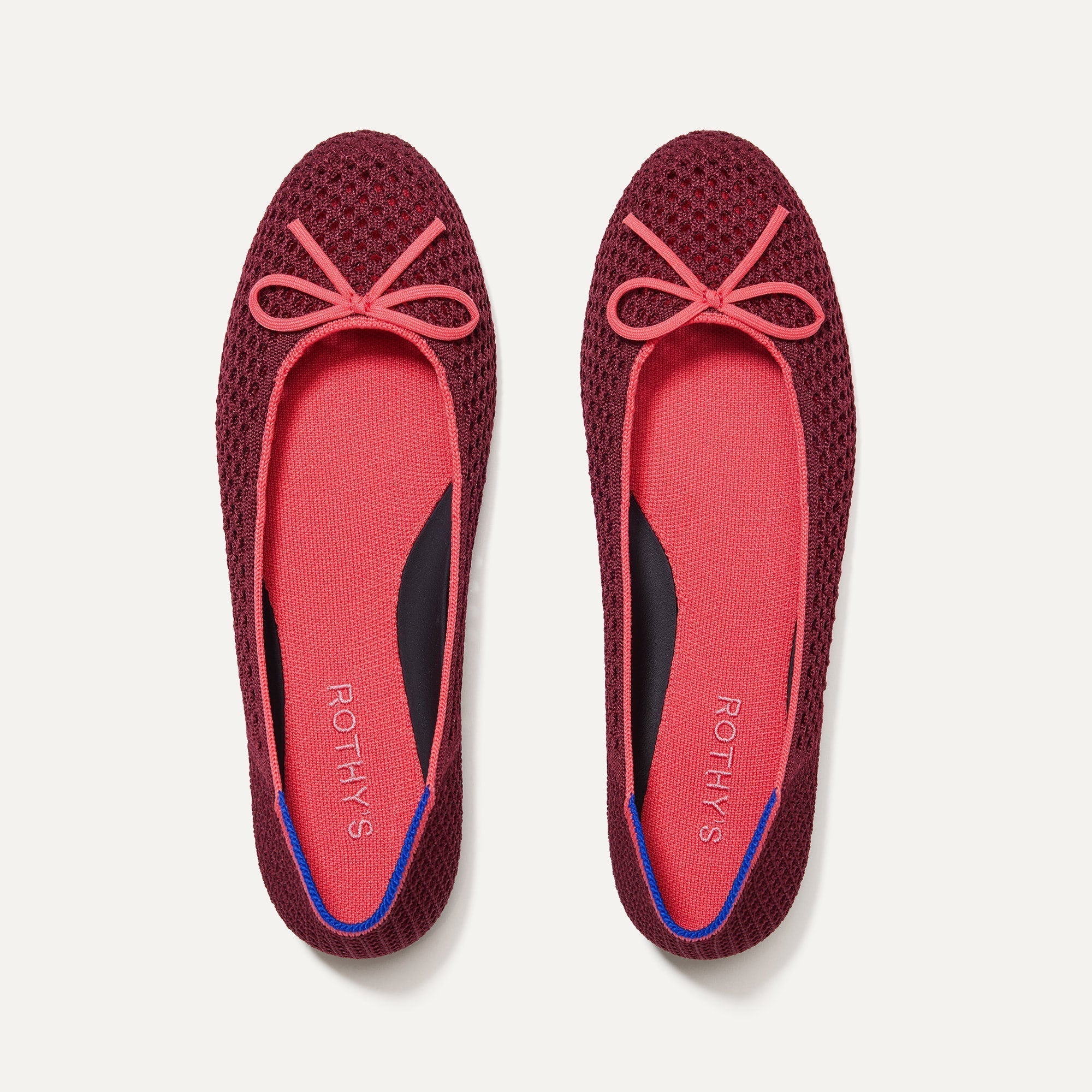 The Ballet Flat in Berry Mesh shown from the top.