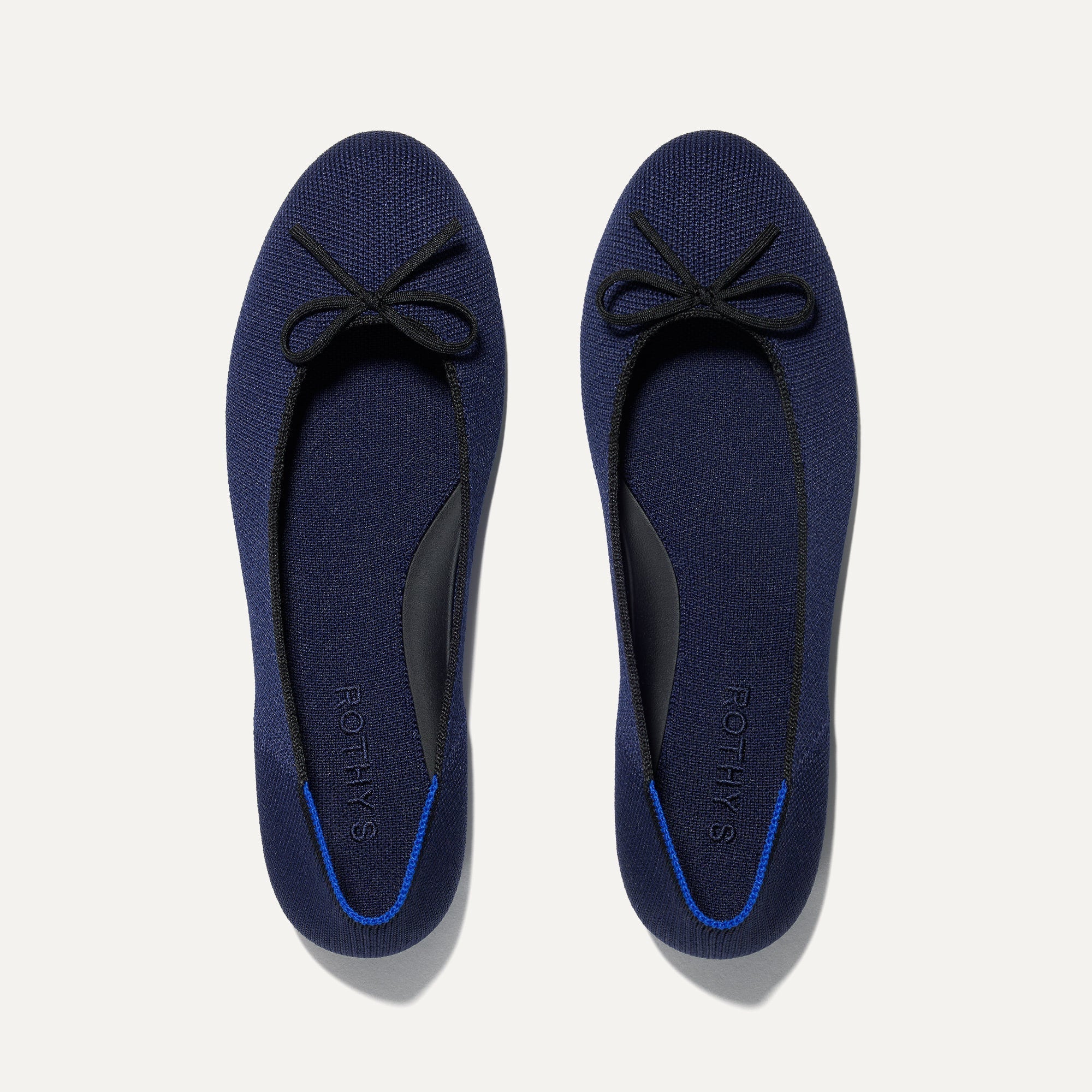 The Ballet Flat in Dark Navy shown from the top.