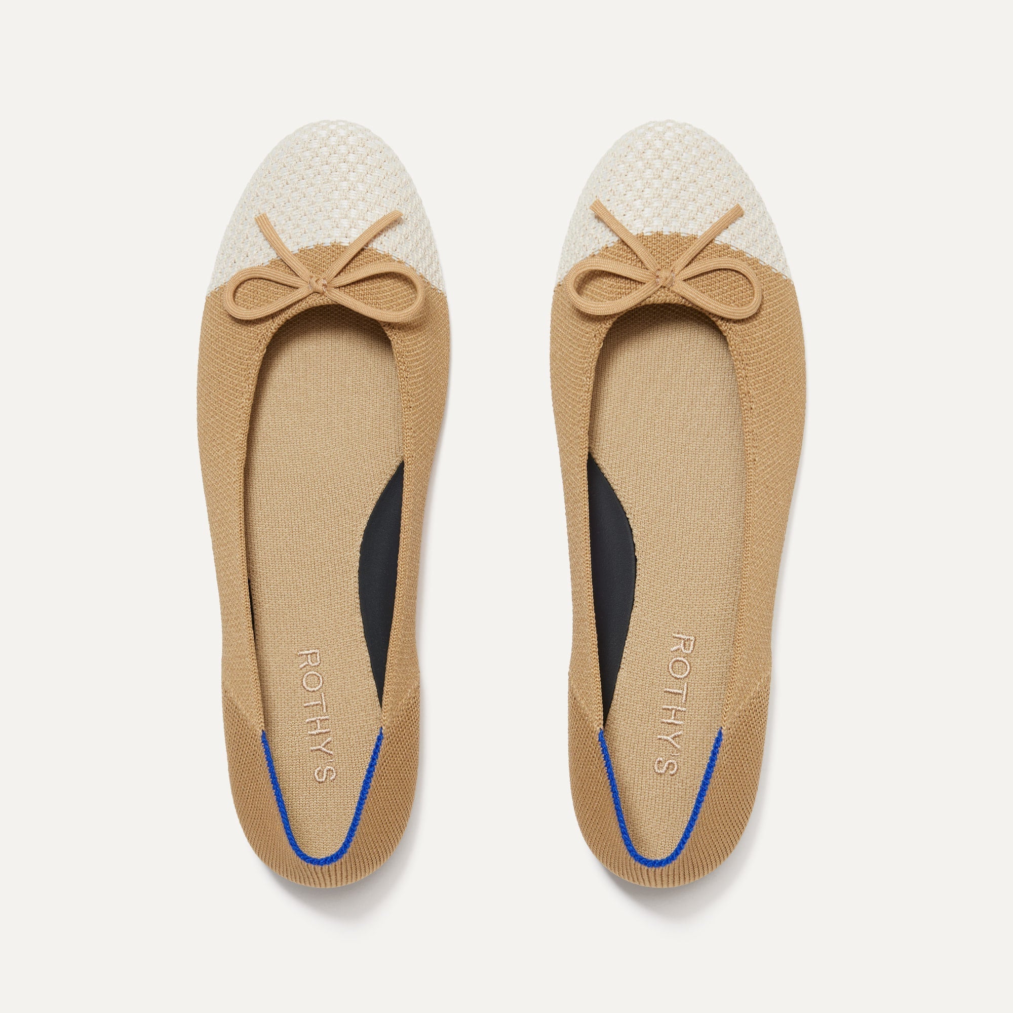 The Ballet Flat in Pearl shown from the top.