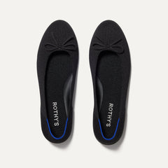 The Ballet Flat in Black shown from the top.
