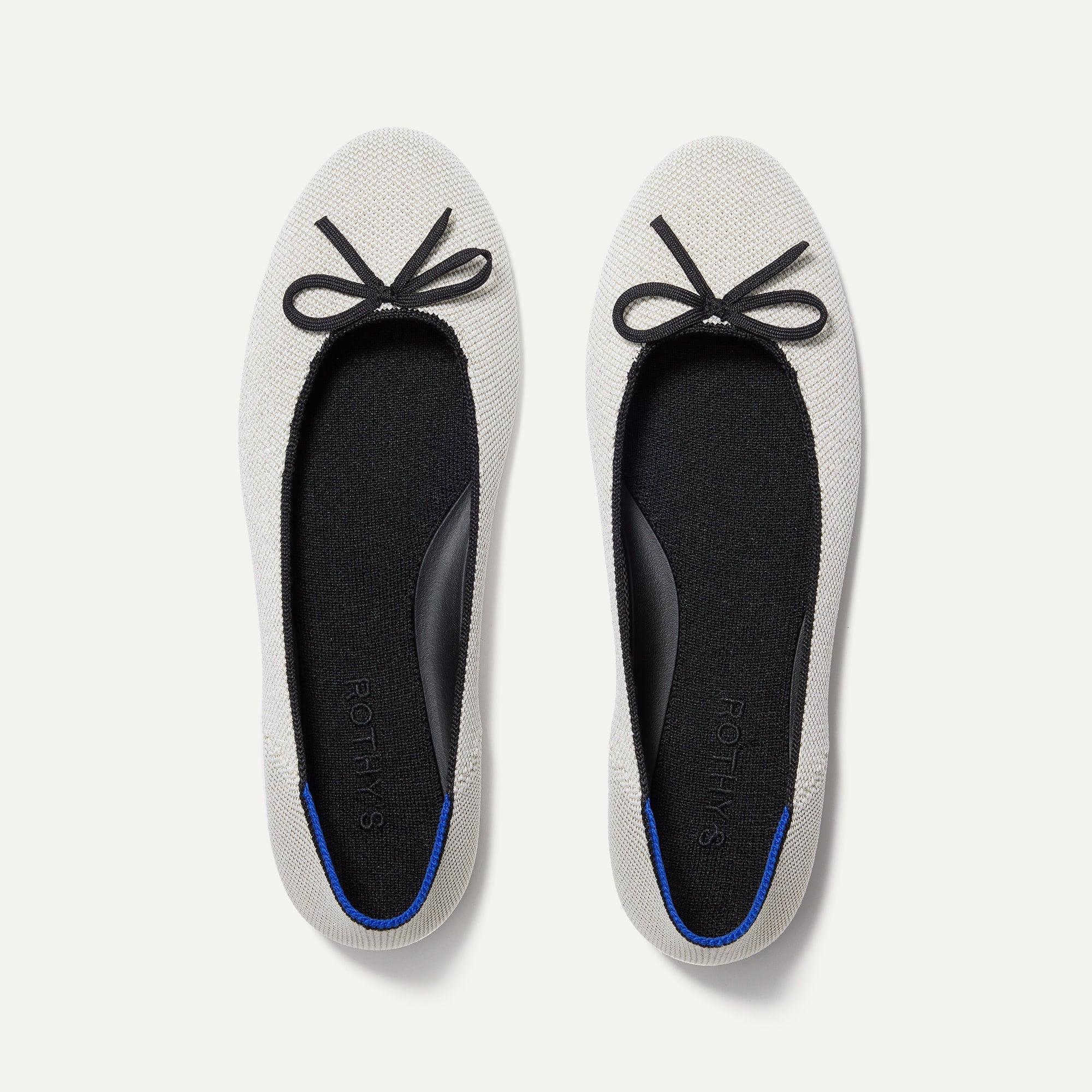 The Ballet Flat in Diamond Metallic shown from the top.