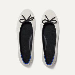 The Ballet Flat in Diamond Metallic shown from the top.