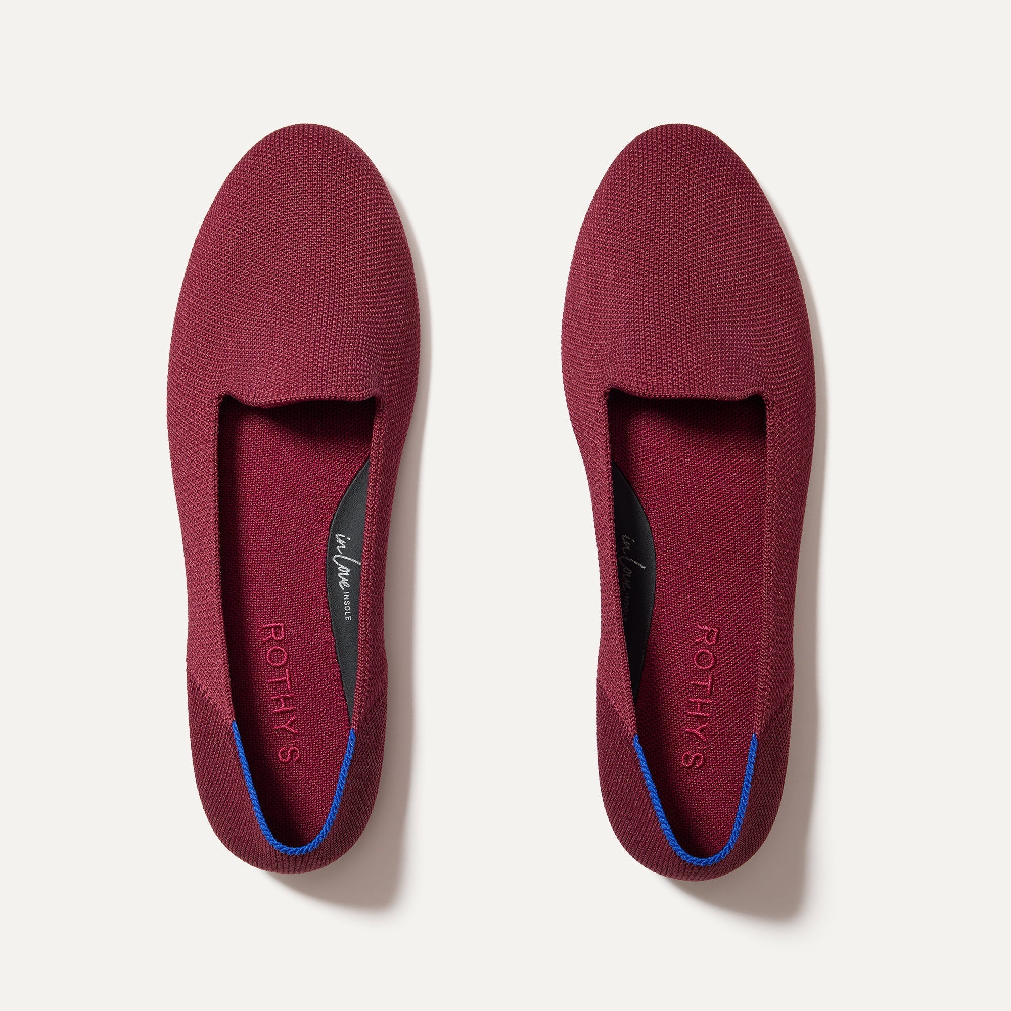 The Lounge Loafer in Cabernet shown from the top.