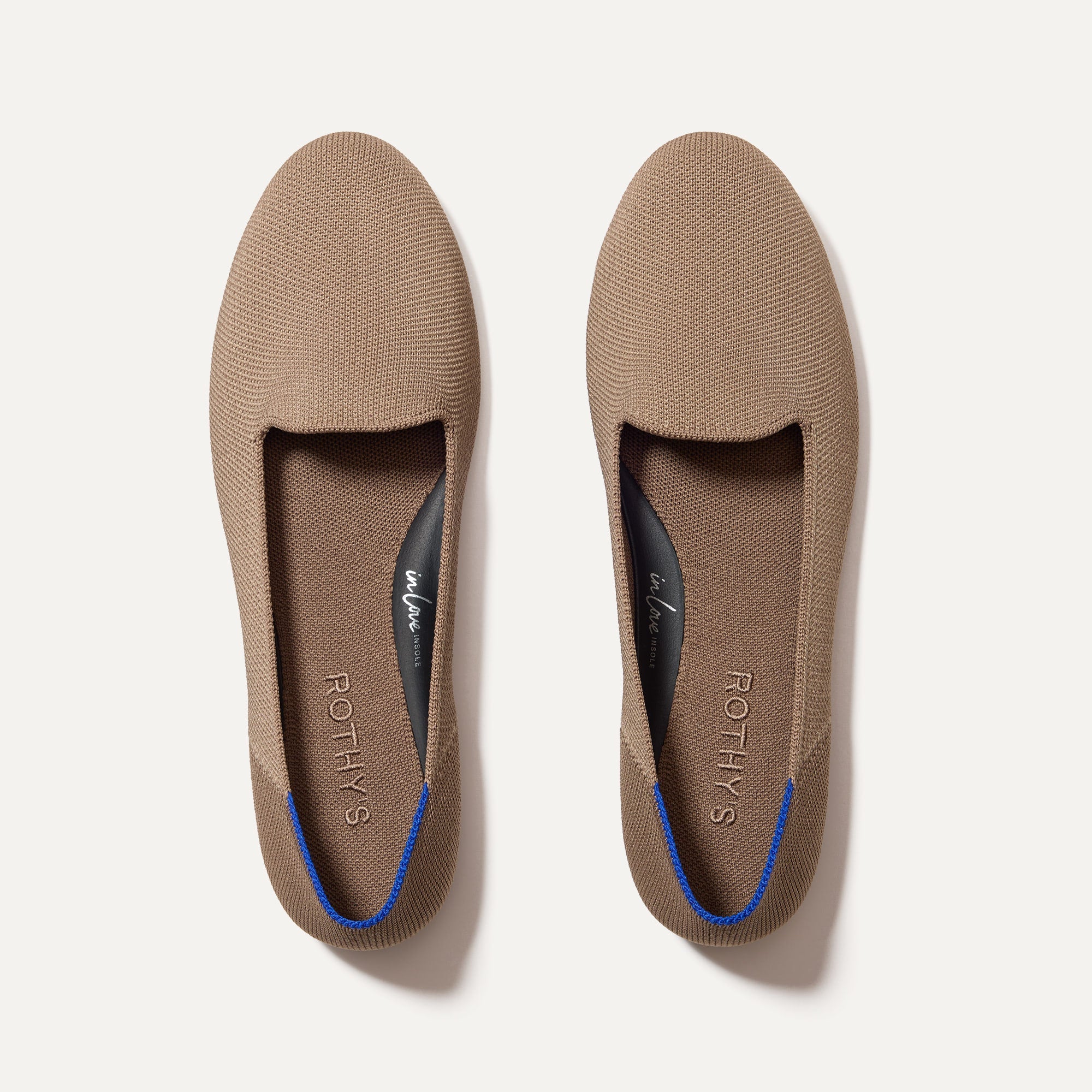 The Lounge Loafer in Latte shown from the top.