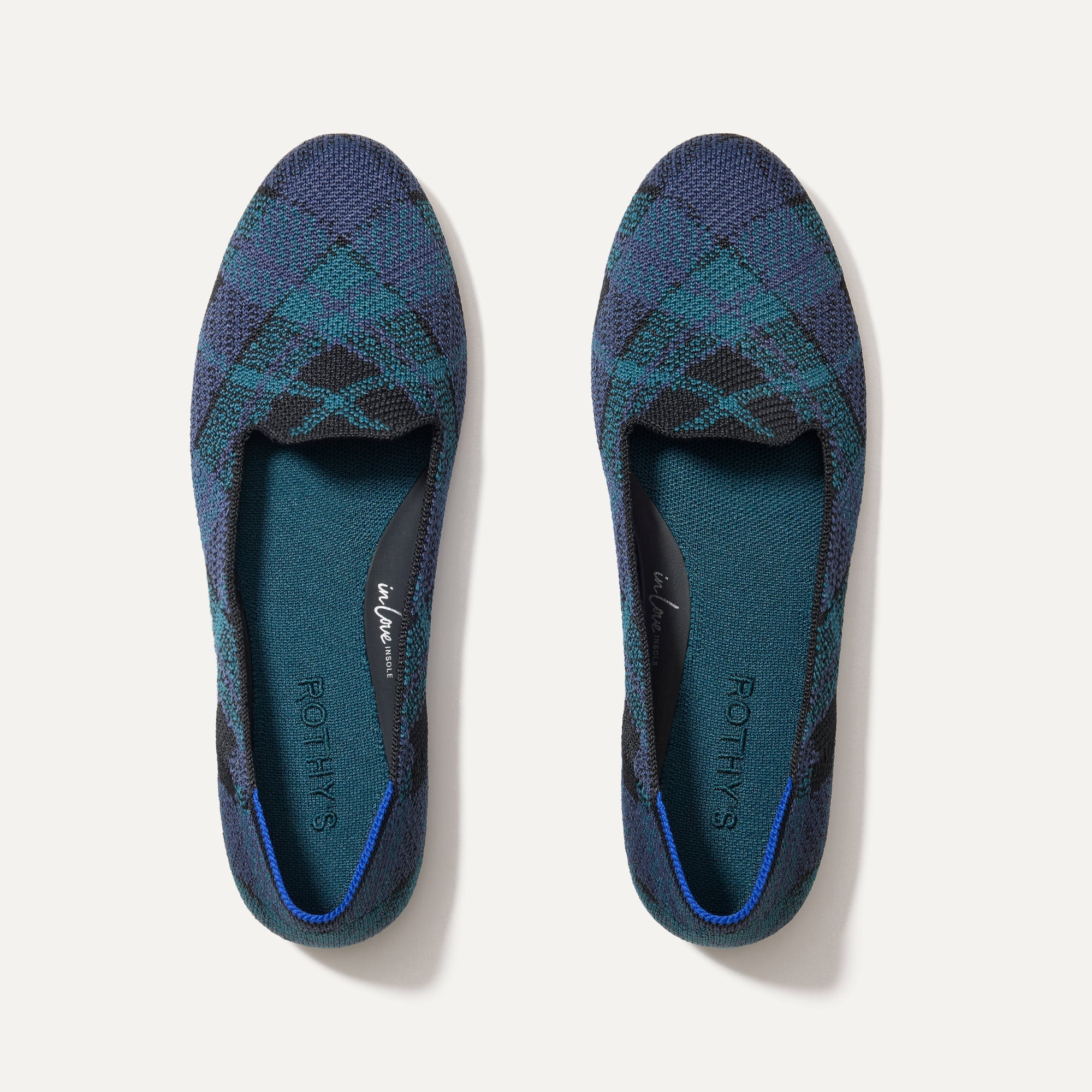 The Lounge Loafer in Preppy Plaid shown from the top.