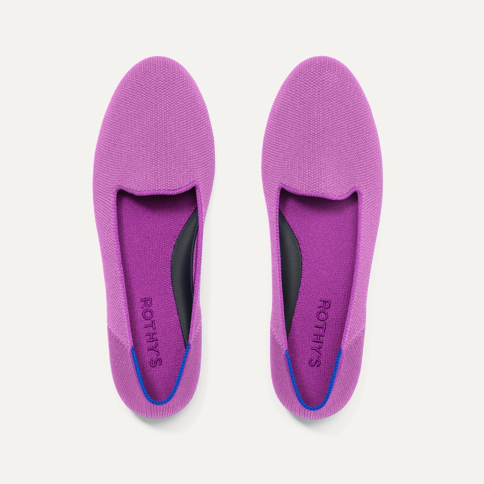 The Lounge Loafer in Soft Orchid shown from the top.