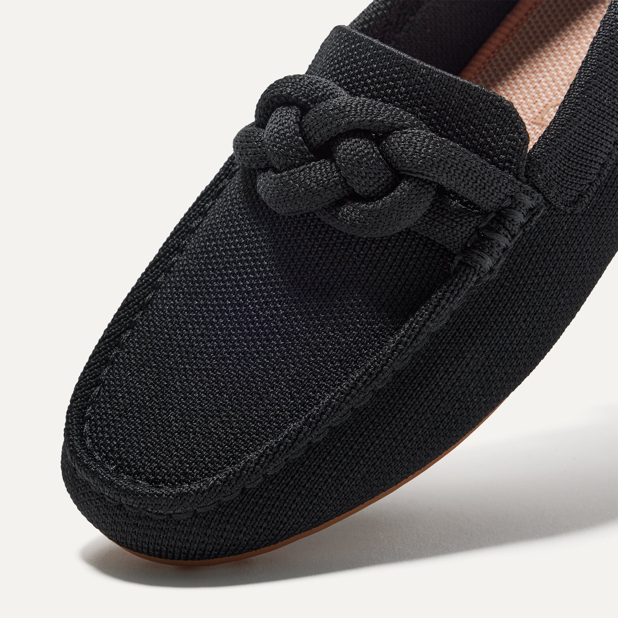 Close up of the toe and vamp of The Braid Driver in Black.